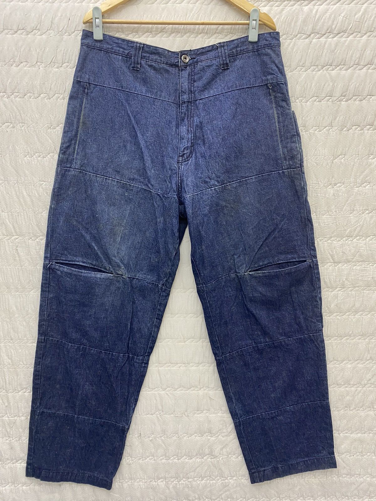 Image of Distressed Denim x Karl Kani (N) Karl Kani Patched Pattern Denim Pants in Blue, Men's (Size 36)