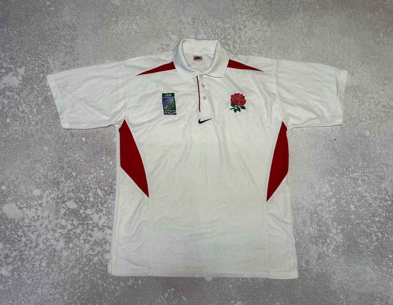 Nike × Vintage Vintage Nike England Rugby World Cup Polo Central Swoosh Y2K Size US L / EU 52-54 / 3 - 1 Thumbnail