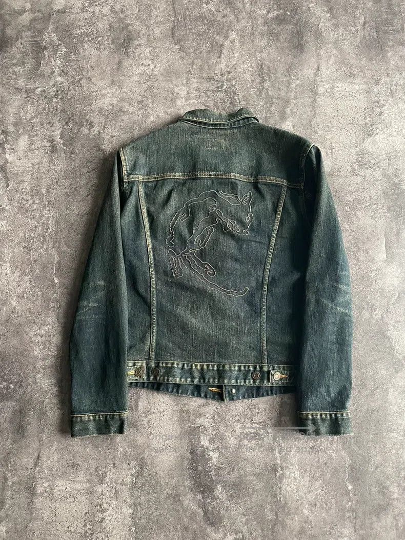 Saint Laurent Paris Saint Laurent Paris Crystal Fox Destroyed Denim Jacket Size US XL / EU 56 / 4 - 1 Thumbnail