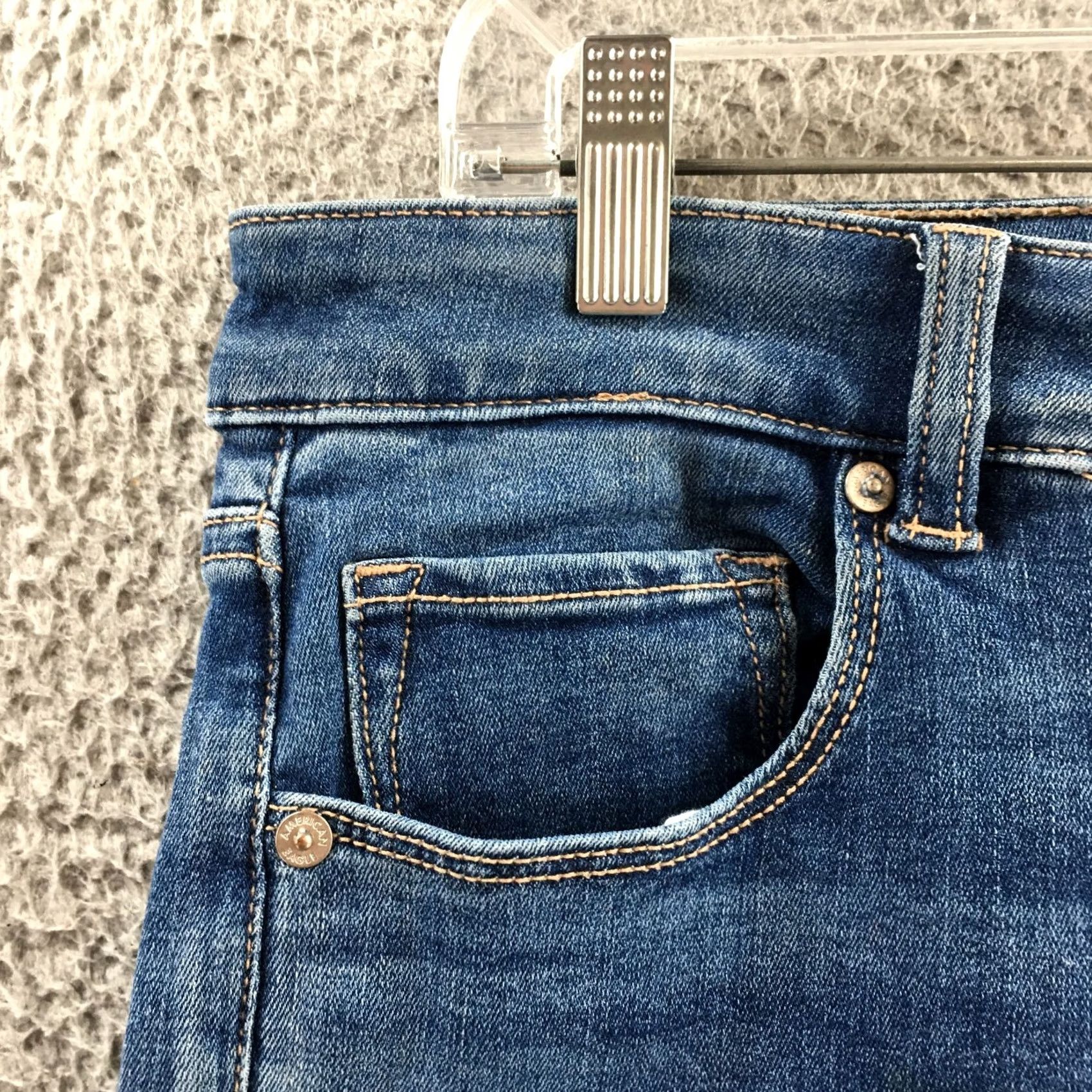 American Eagle Outfitters American Eagle Outfitters Jeans Womens 12 Blue Denim Mid Rise Zip 32X29 Tapered 5-Pocket Mens Womens Girls Size 34" / US 12 / IT 48 - 3 Thumbnail
