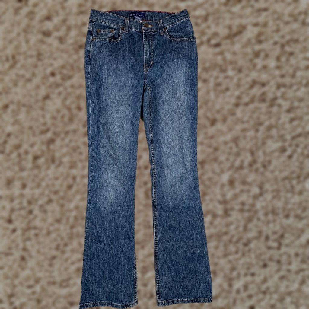 Denime VINTAGE SO Women Jeans Flared 5 Pocket Cotton Blend Mid Rise 27x32 Blue Denim Size 27" / US 4 / IT 40 - 1 Thumbnail