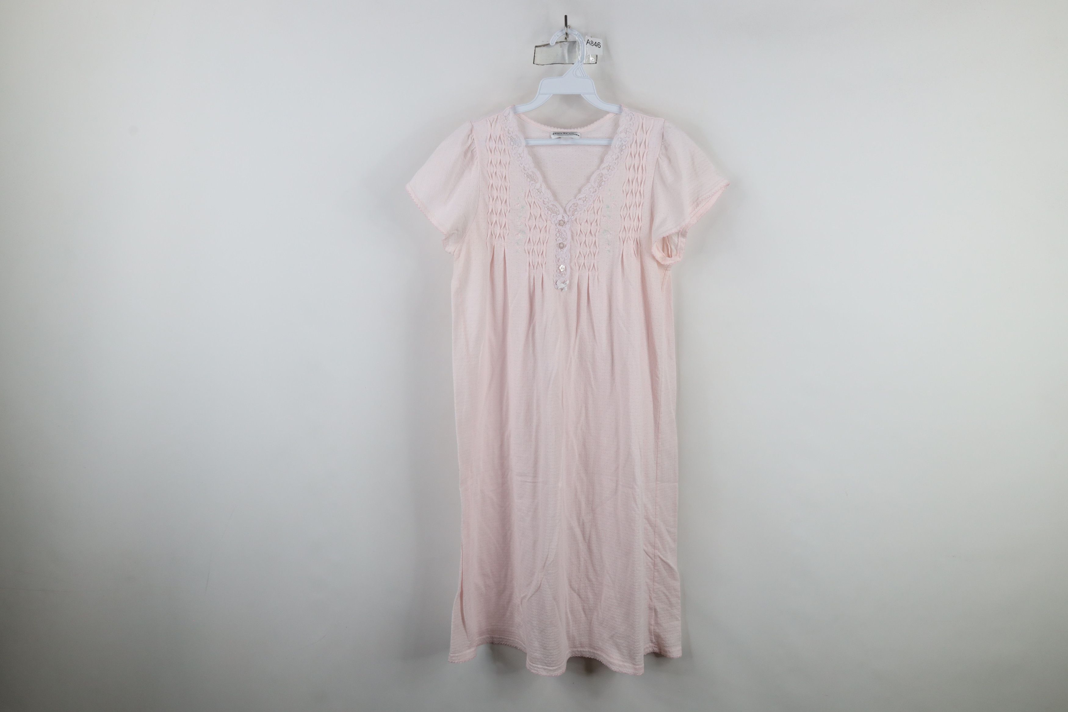 Vintage Vintage 90s Miss Elaine Lace Knit Ruffled Night Gown Shirt Size S / US 4 / IT 40 - 1 Thumbnail