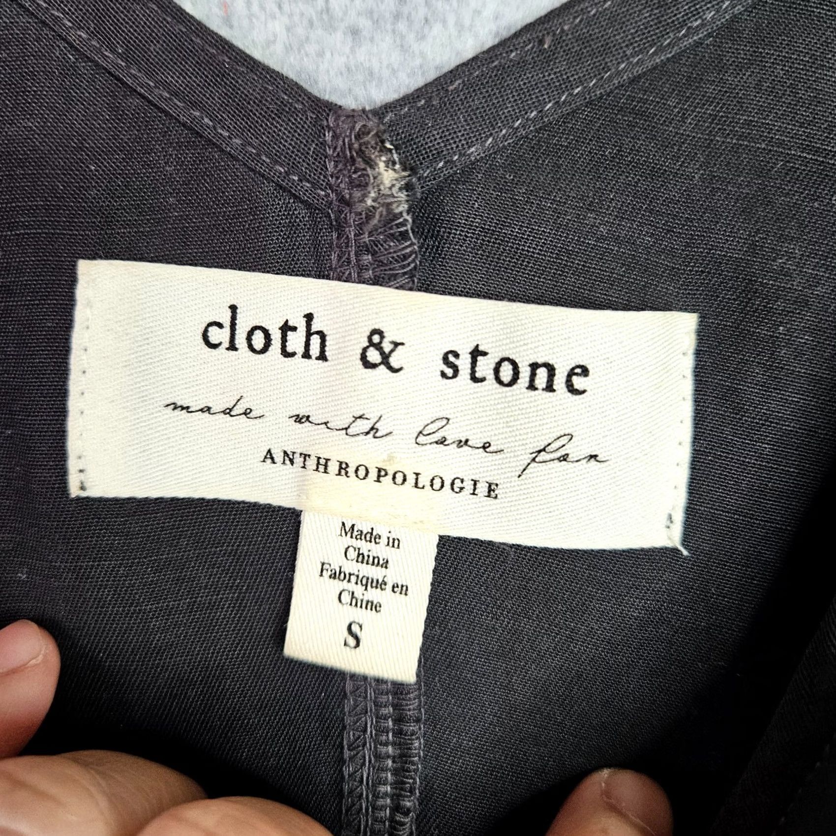 Anthropologie Cloth & Stone Tank Top S Black Button Front Cami Sleeveless Casual Womens Regular Size S / US 4 / IT 40 - 3 Thumbnail