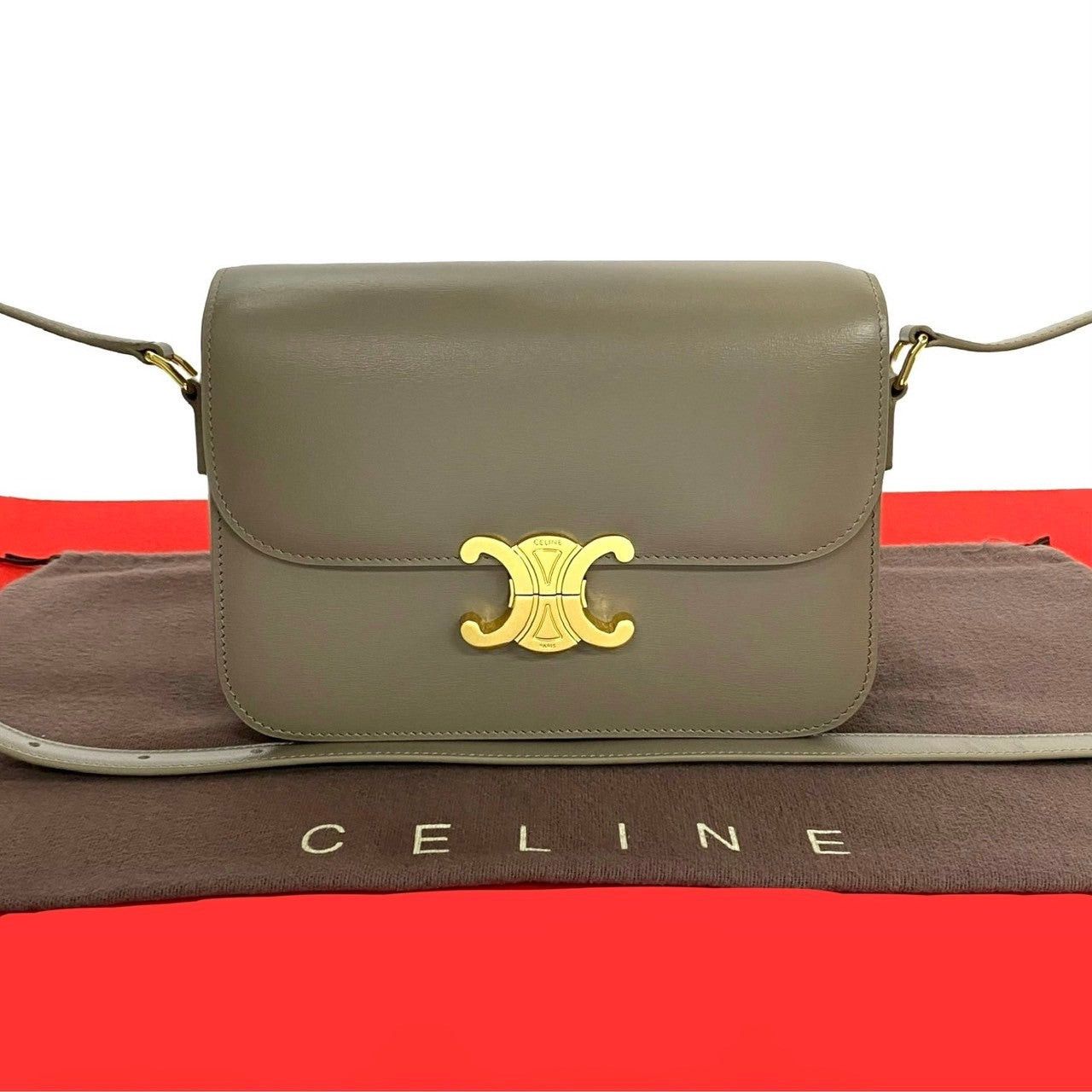Celine Celine Shoulder Bag Grey Leather Size ONE SIZE - 1 Thumbnail