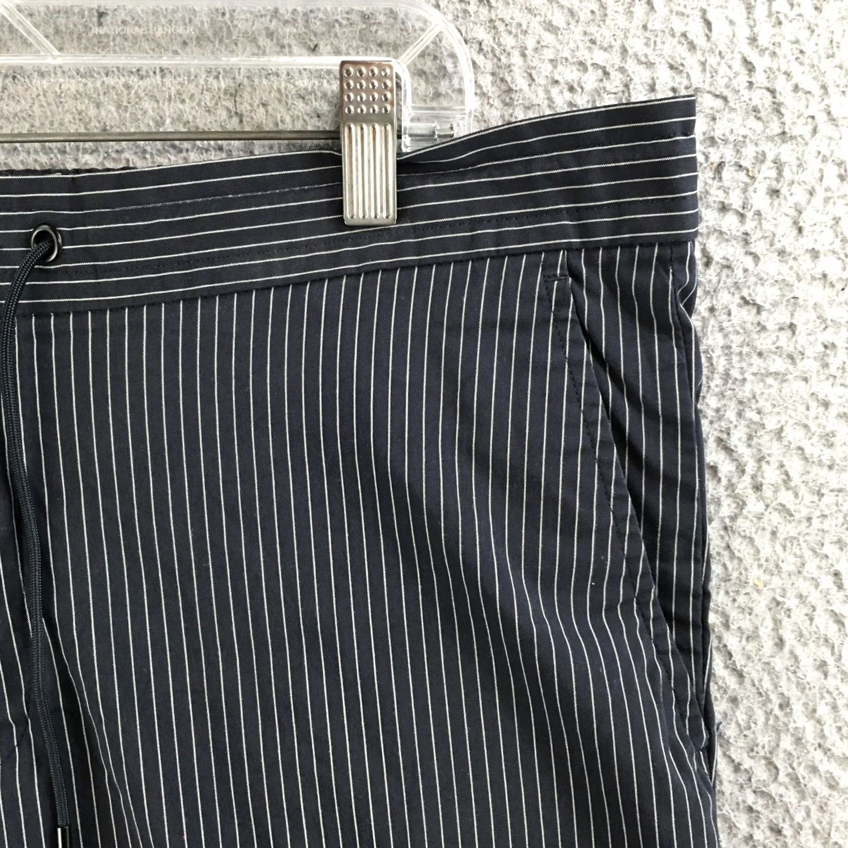 Calvin Klein Calvin Klein Pants XL Black Pinstripe Slim Fit Drawstring Zip Fly Casual Womens Size 40" / US 18 - 4 Thumbnail