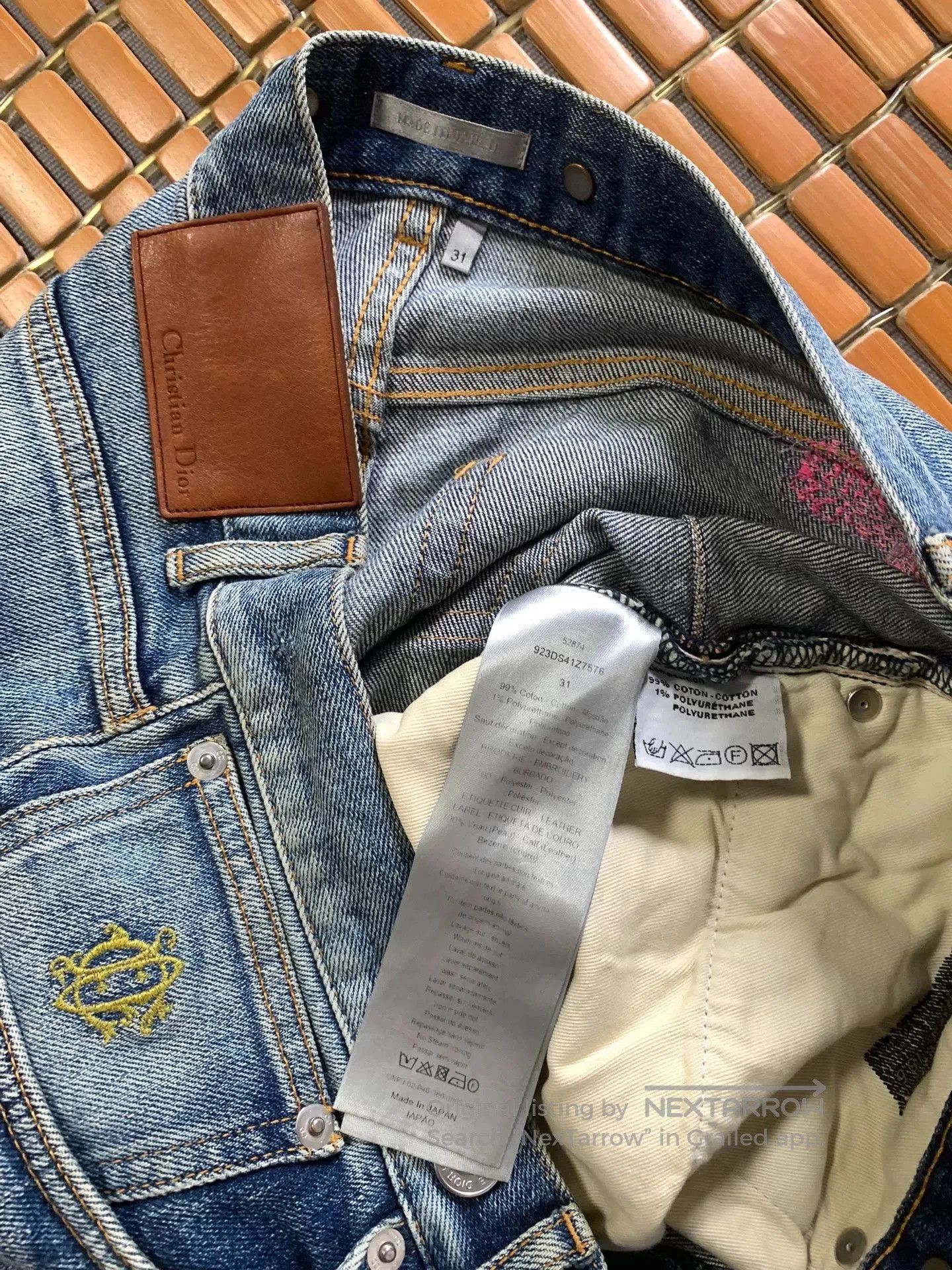 Dior Dior CD Embroidered Jeans. Size US 31 - 5 Thumbnail