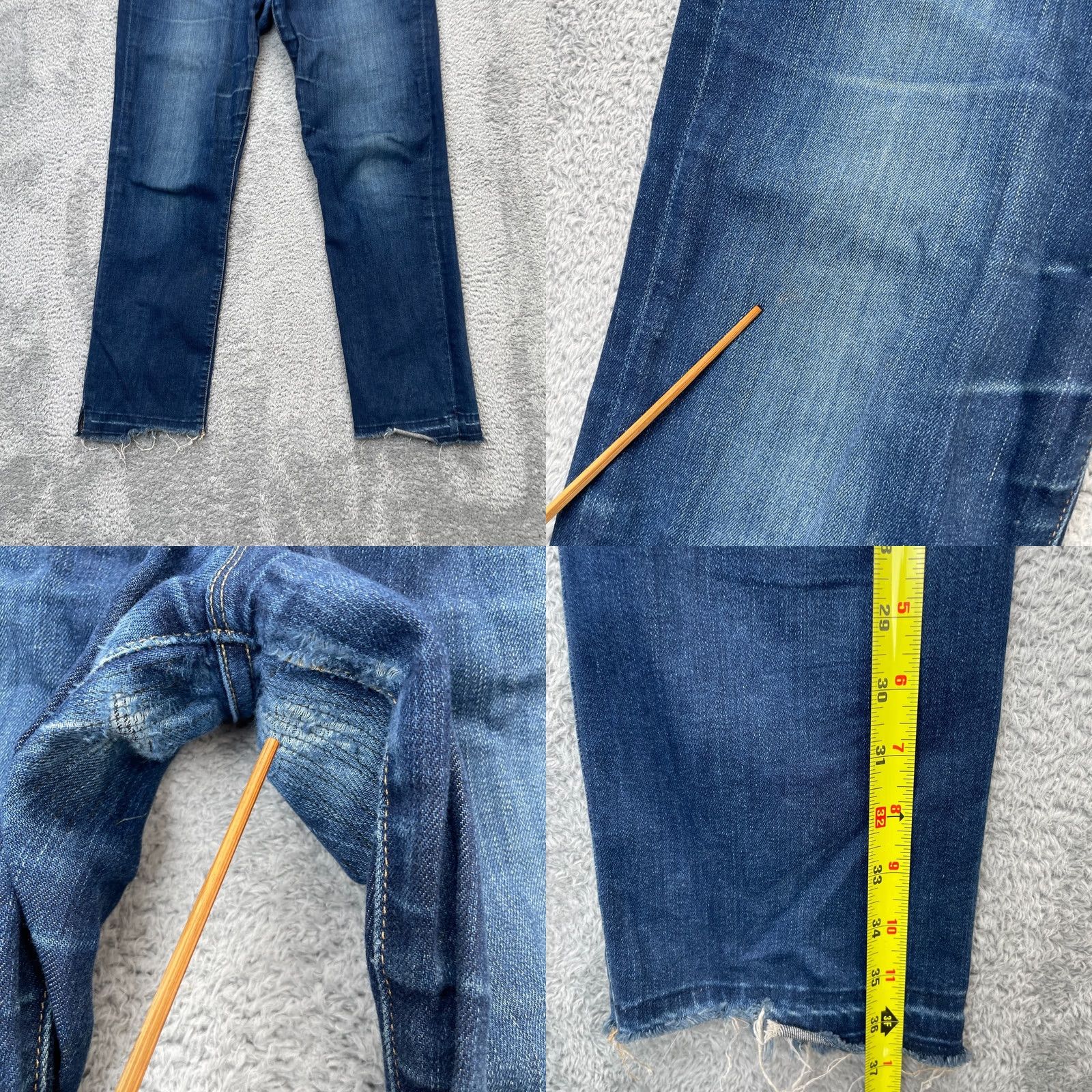 Frame FRAME Jeans Womens 27 Blue High Straight Leg Cobbert Denim Cotton Raw Hem Size 27" / US 4 / IT 40 - 8 Thumbnail