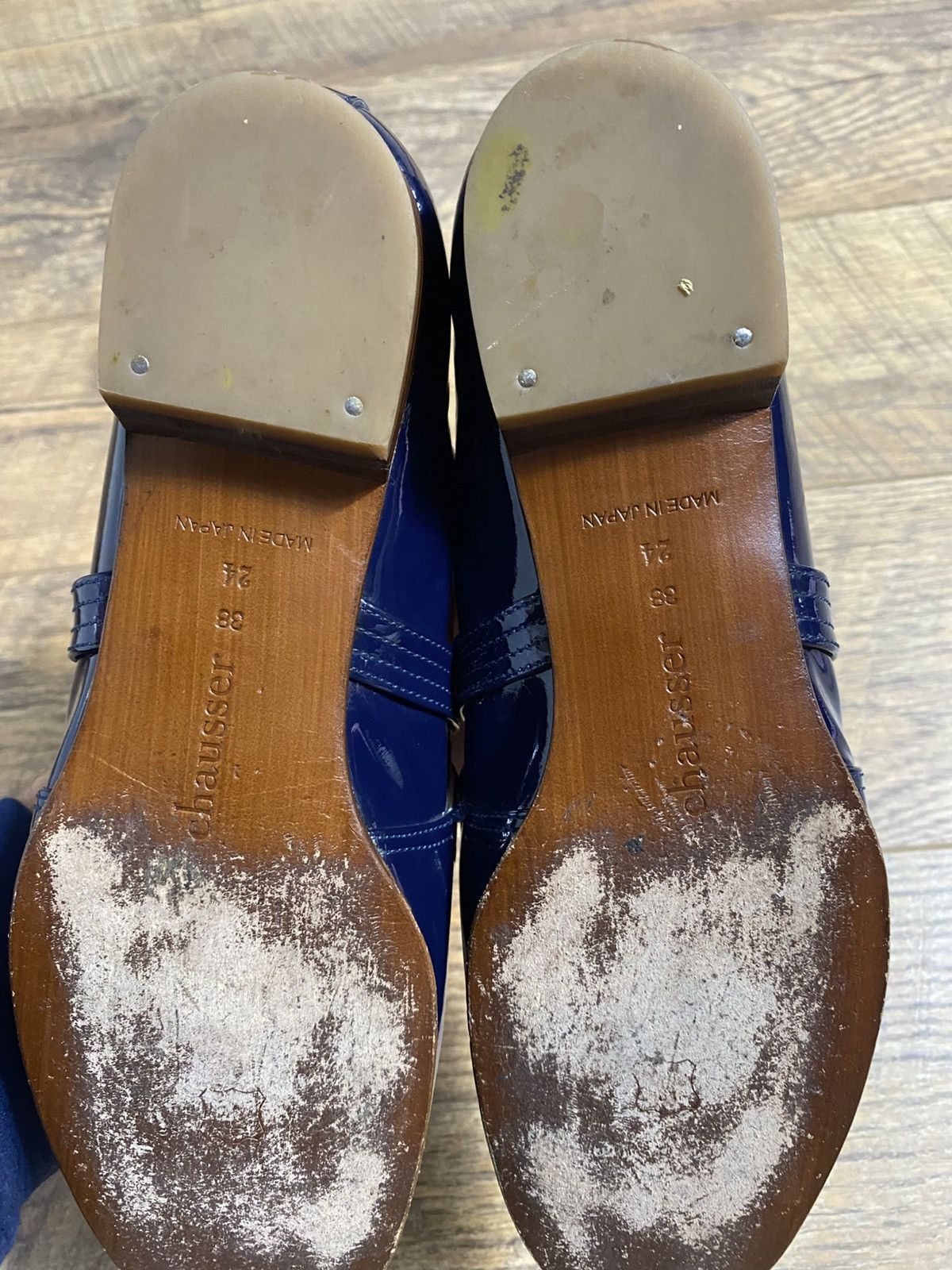 Japanese Brand chausser Loafers Patent Leather Navy Blue Made in Japan Size US 8 / IT 38 - 7 Thumbnail