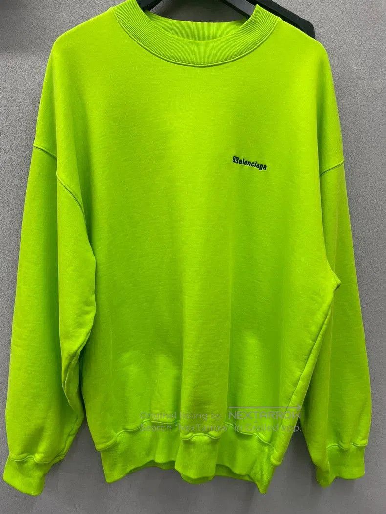 Balenciaga Balenciaga Neon Green Oversize Sweatshirt. Size US S / EU 44-46 / 1 - 1 Thumbnail