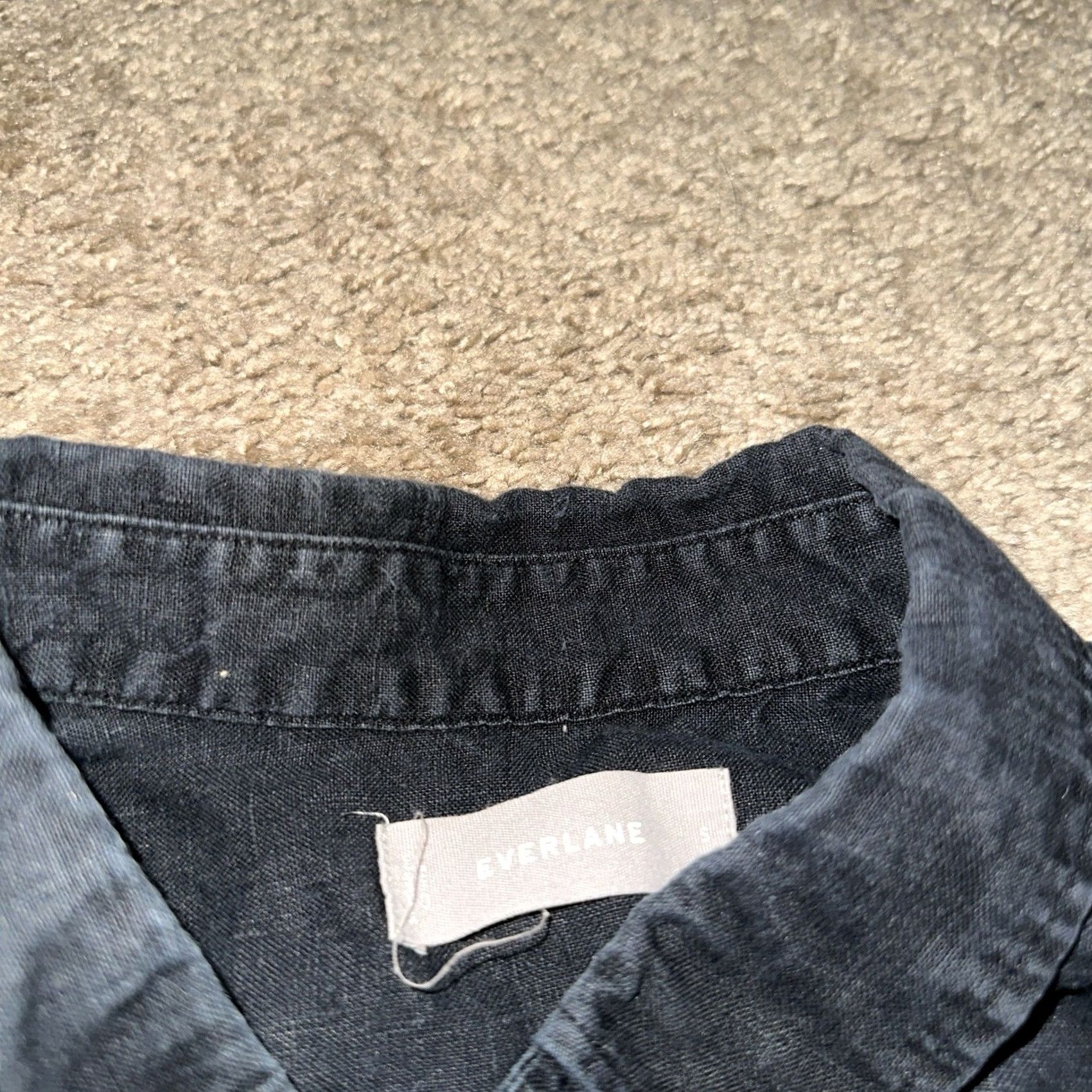 Everlane Everlane Linen Shirt Womens Small Button Preppy Workwear Short Sleeve Black Size S / US 4 / IT 40 - 2 Thumbnail