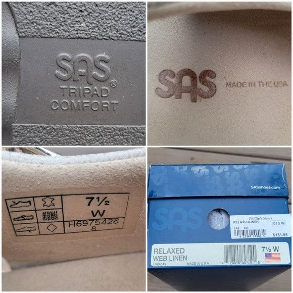 SAS SAS Relaxed Web Linen Cream Leather Comfort Walking Sandals Size US 7.5 / IT 37.5 - 3 Thumbnail