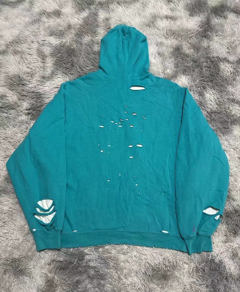 Balenciaga Balenciaga Lake blue destroys double sweater hoodie Size US XS / EU 42 / 0 - 2 Thumbnail