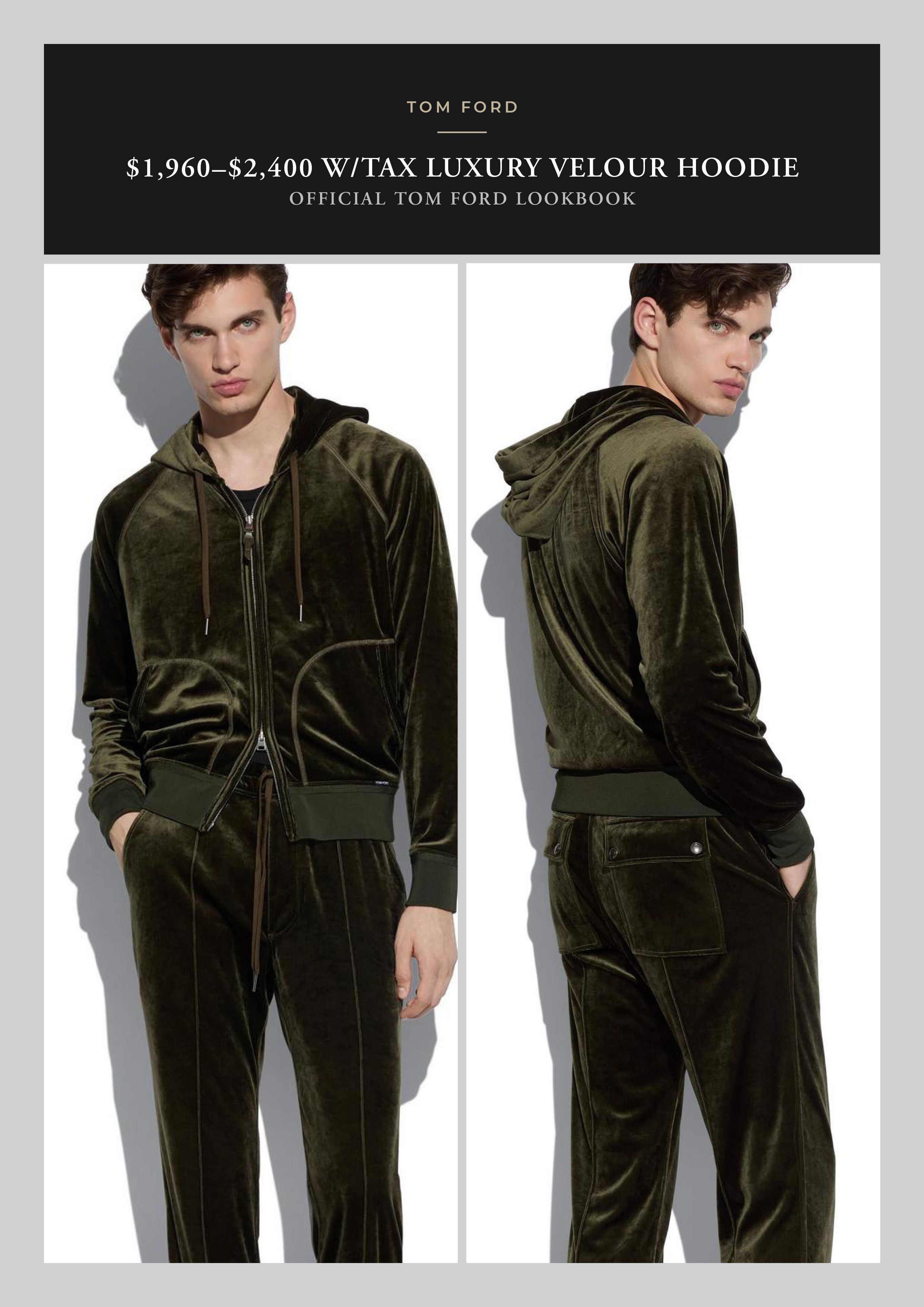 Tom Ford Best Dressed $1,850 w/Tax Velour Luxury Double Zip Hoodie Size US M / EU 48-50 / 2 - 1 Thumbnail