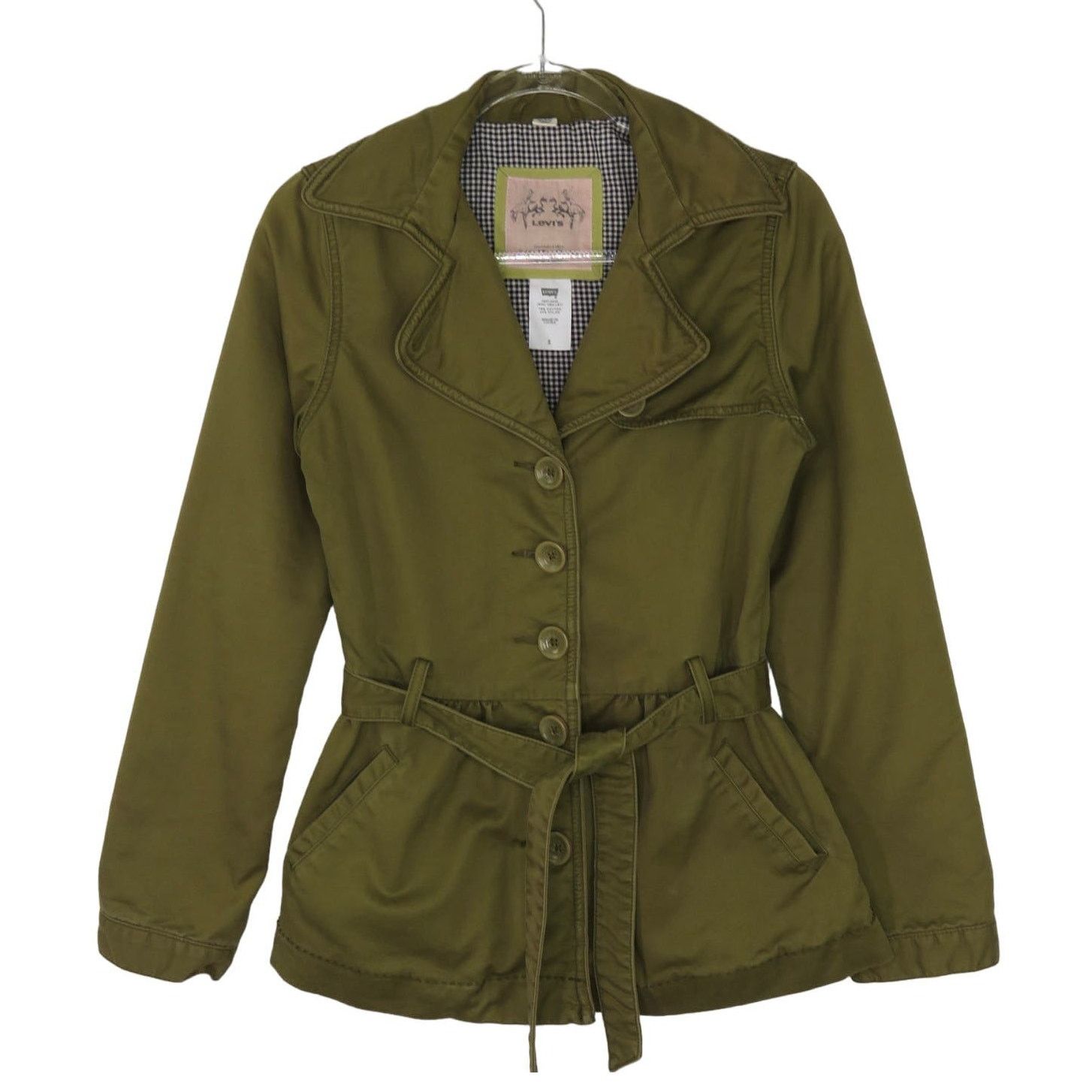 Levi's Levis Olive Green Jacket Trench Coat Utility Jacket Small Size S / US 4 / IT 40 - 2 Thumbnail