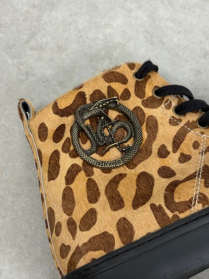Just Cavalli Cavalli Pony Hair Leopard High Leather Sneakers Size US 9 / EU 42 - 11 Thumbnail