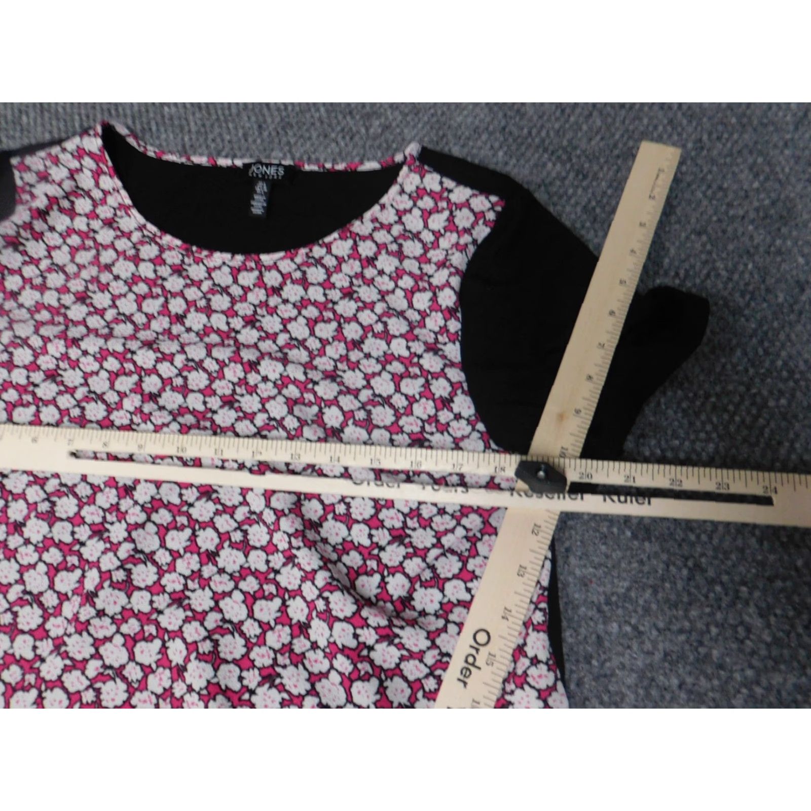 Jones New York Jones New York Womens Blouse L Red Floral Cap Sleeve Crew Neck Top Blouse Womens Size L / US 10 / IT 46 - 5 Thumbnail