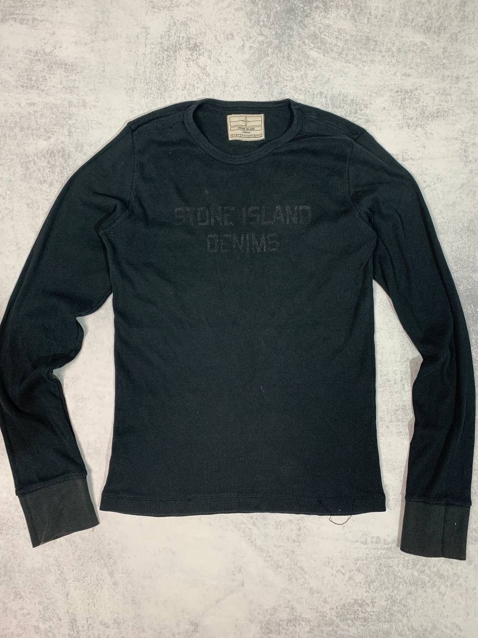 Pre-owned Distressed Denim X Italian Designers Stone Island Denims Vintage Distressed Sweater In Black
