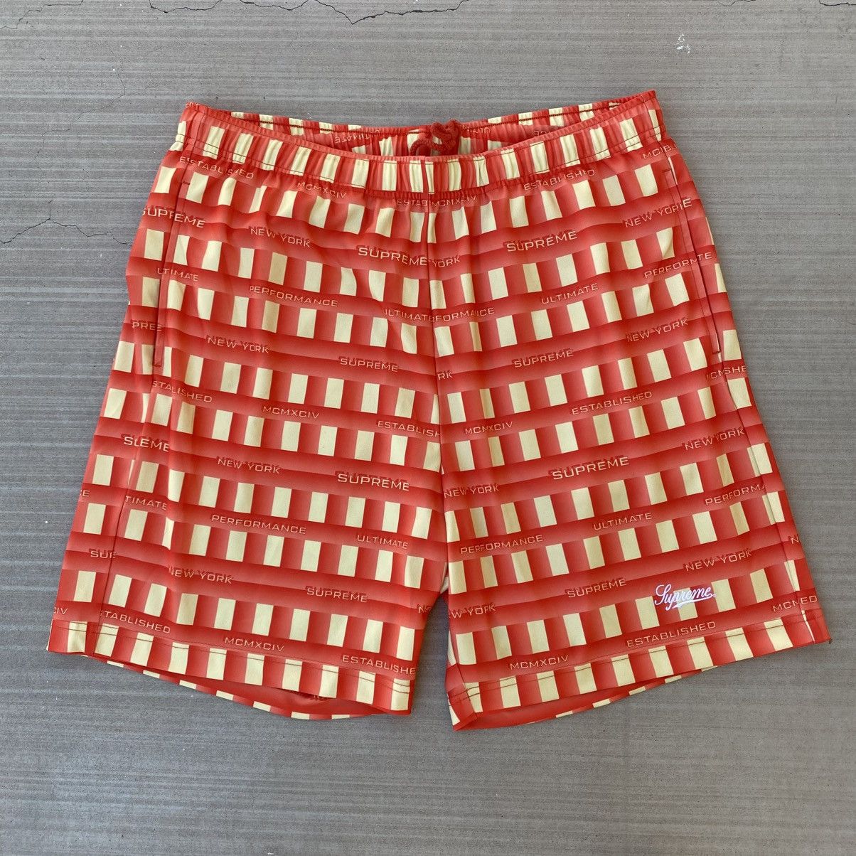 Supreme Grid Soccer Shorts Orange 2020