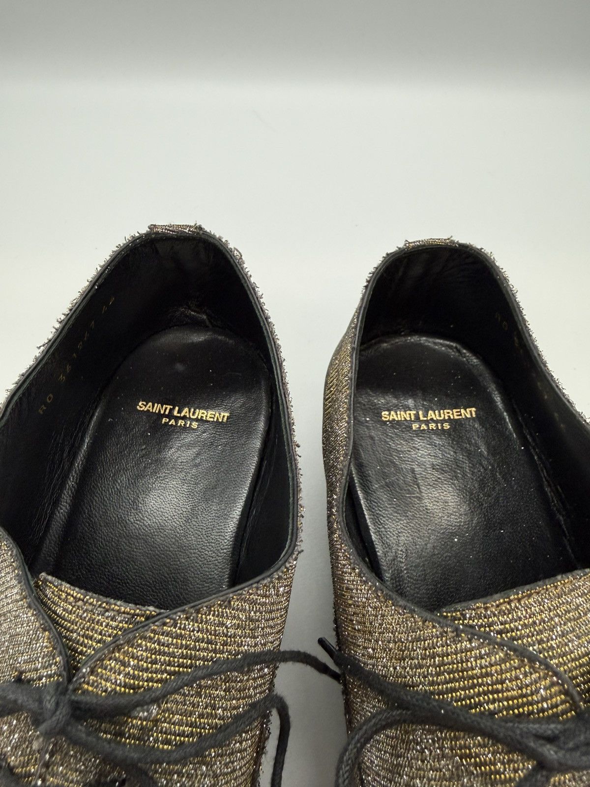 Saint Laurent Paris SAINT LAURENT PARIS-Gold/Silver Lurex Metallic Oxford Derby Size US 11 / EU 44 - 5 Thumbnail