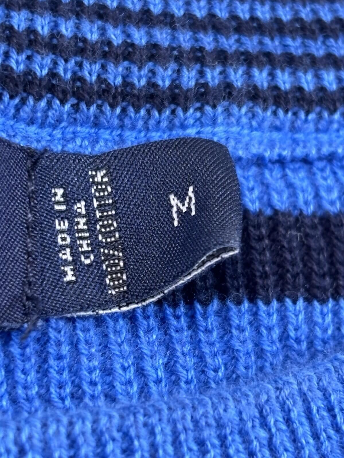 Nautica Nautica Men’s Crew-Neck Blue Striped Knit Sweater Size M Size US M / EU 48-50 / 2 - 5 Thumbnail