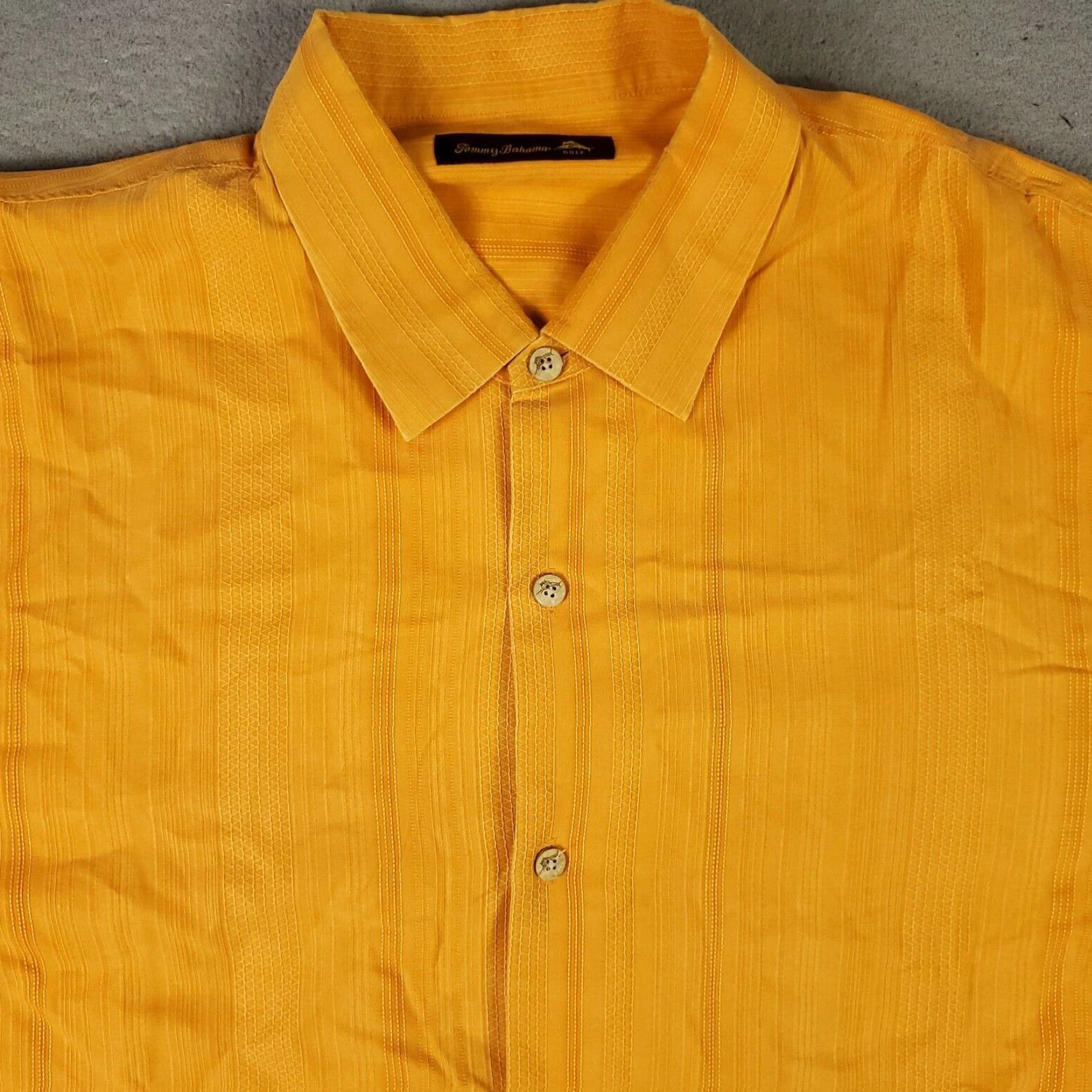 Tommy Bahama Tommy Bahama Shirt Mens XL Orange Striped Silk Hawaiian Short Sleeve Button-Up Size US XL / EU 56 / 4 - 2 Thumbnail