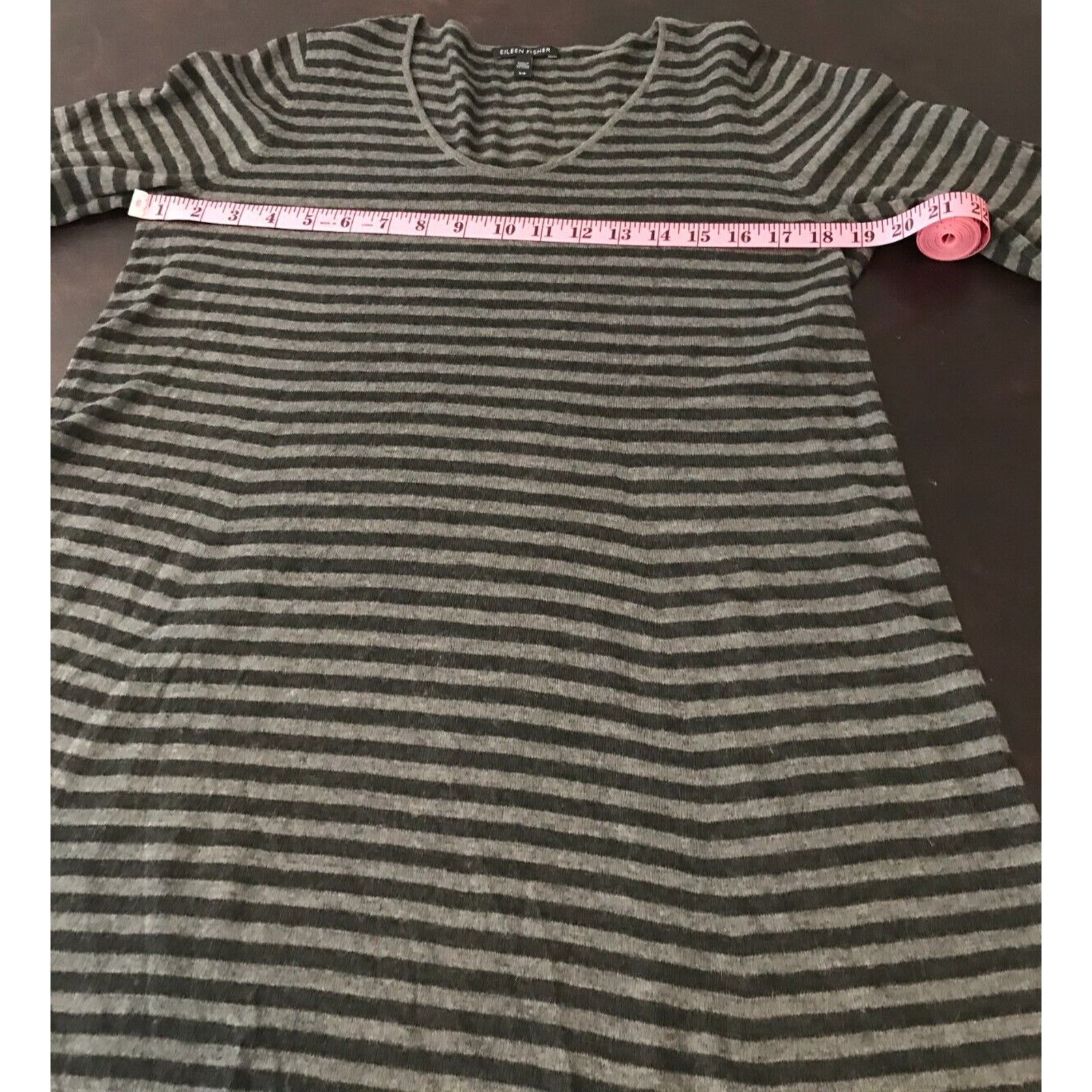 Eileen Fisher Eileen Fisher Gray/Black Striped Long-Sleeve Tunic Sweater Size S / US 4 / IT 40 - 5 Thumbnail