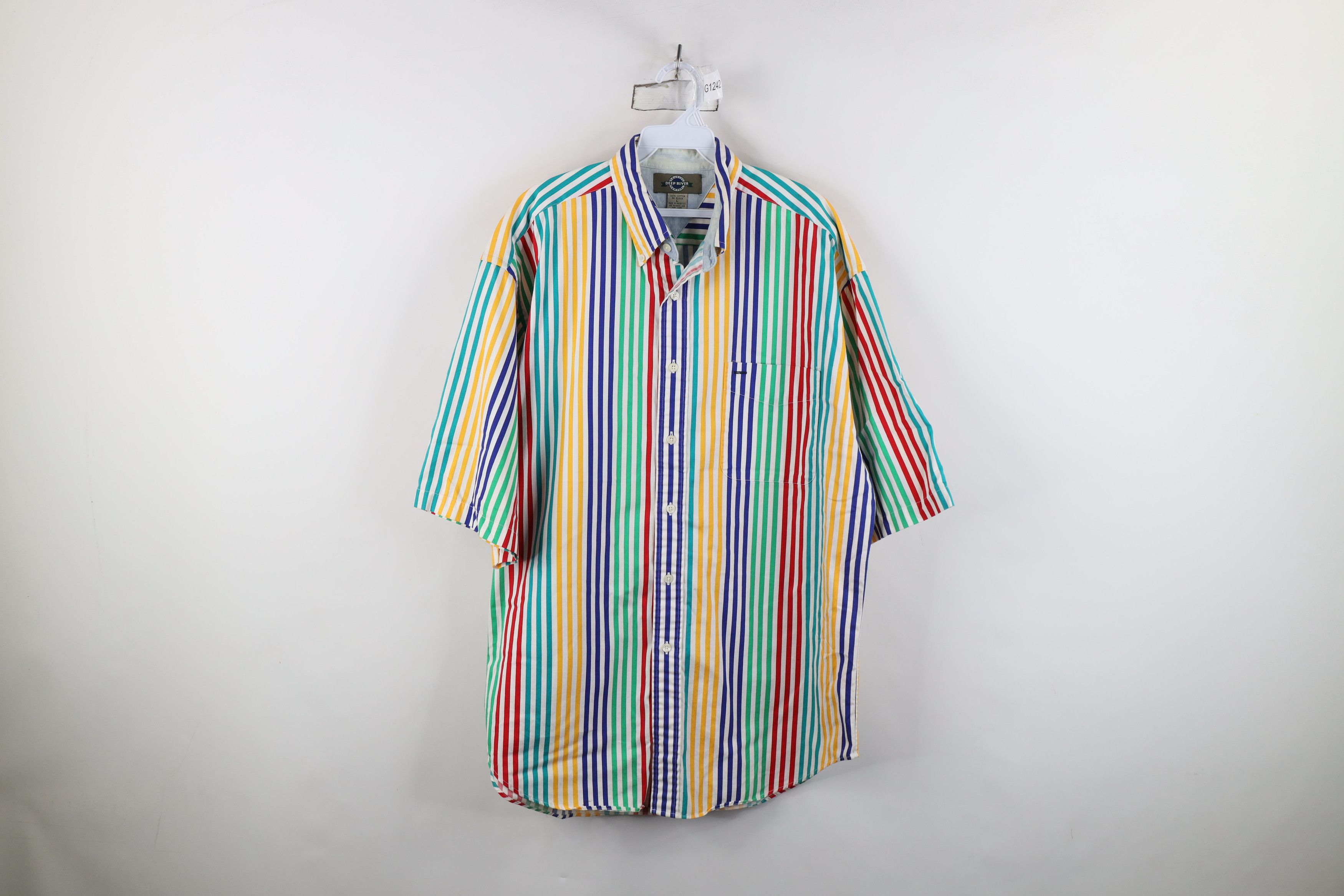 Vintage Vintage 90s Streetwear Baggy Fit Collared Button Shirt Size US L / EU 52-54 / 3 - 1 Thumbnail