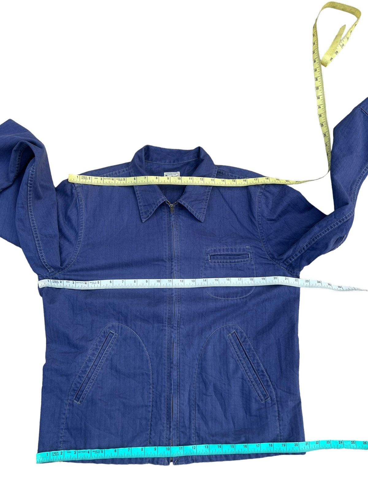 Indigo Two Moon Japan Herringbone Indigo Work Wear Jacket Size US L / EU 52-54 / 3 - 2 Thumbnail