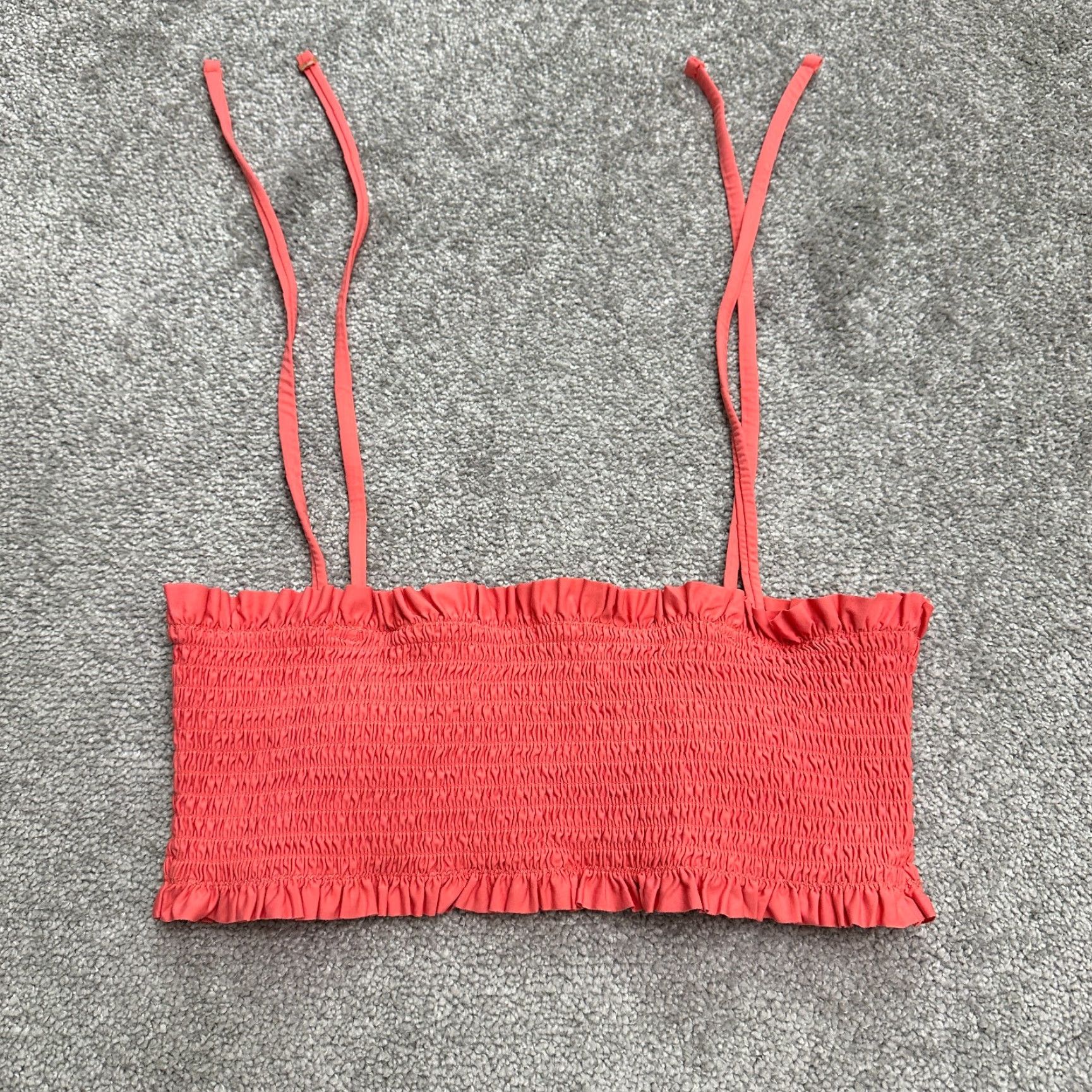 AQUA Aqua Bandeau Swim Top Womens Medium Orange Padded Spaghetti Strap Beach Size M / US 6-8 / IT 42-44 - 2 Thumbnail
