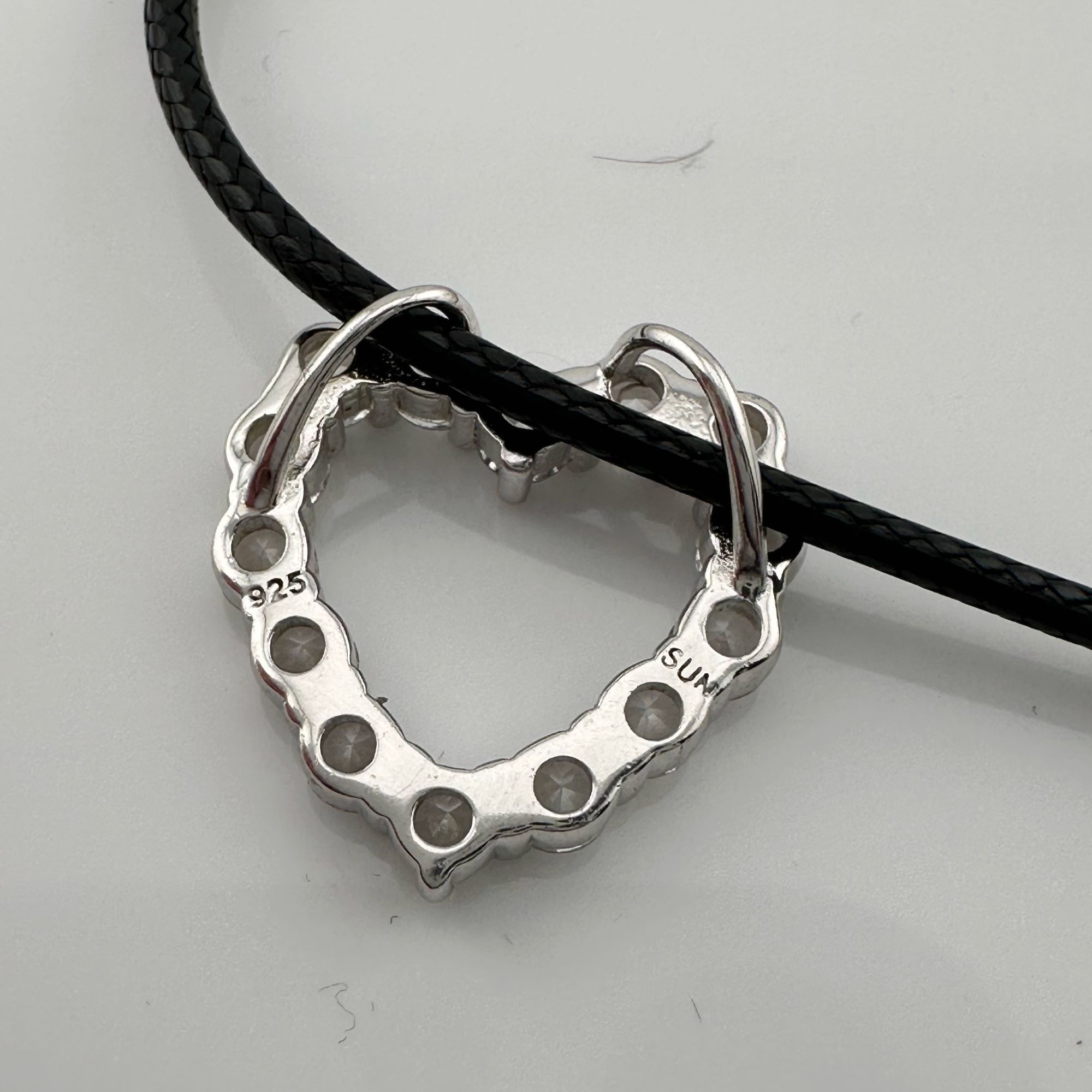Other 2.5 Lab Created Carat White Sapphire Heart Necklace on Back Size ONE SIZE - 6 Thumbnail