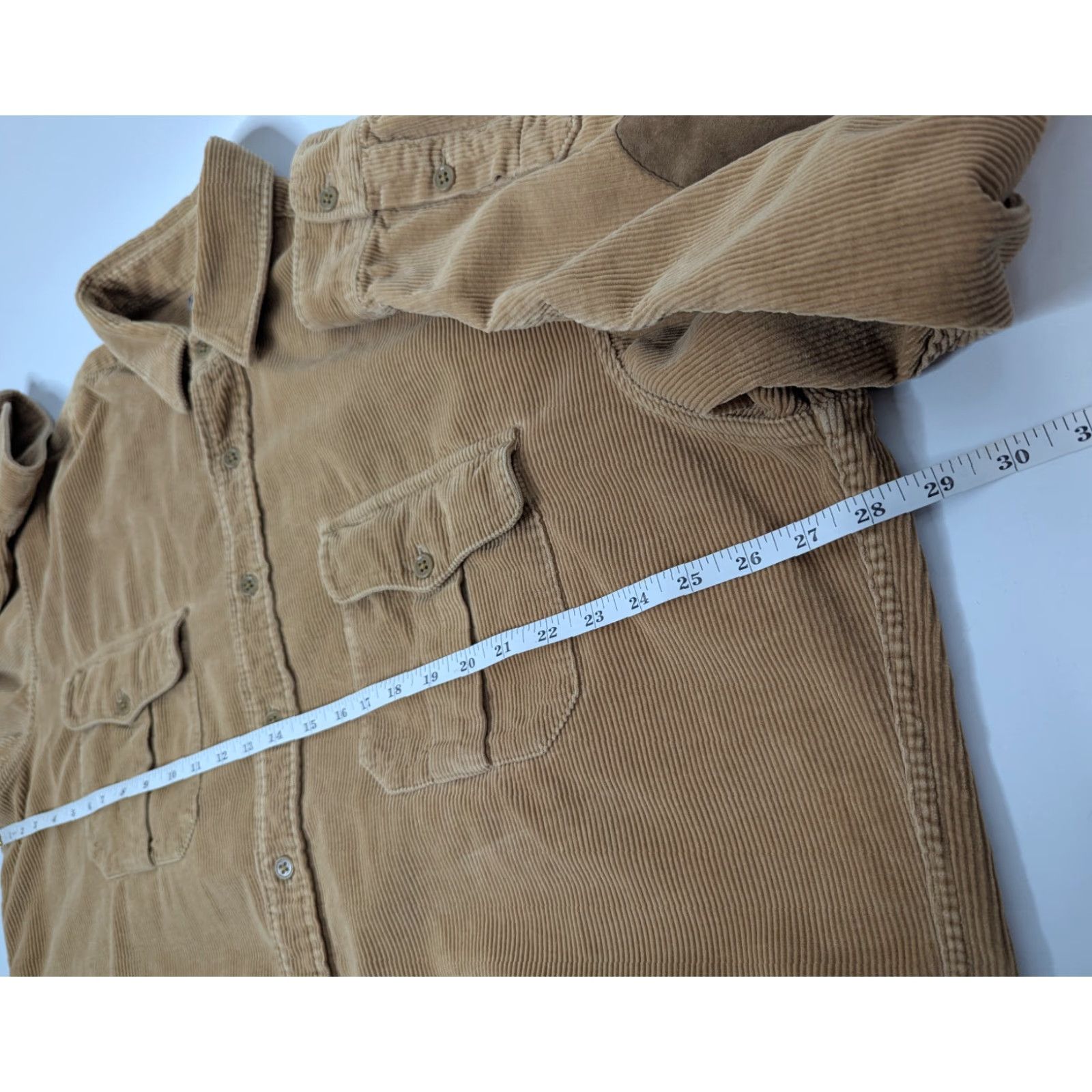 Polo Ralph Lauren VTG Polo Ralph Lauren Shirt Polo Ralph Lauren Men's XL Tan Corduroy Suede Elbow Long Sleeve Cotton Shirt Size US XL / EU 56 / 4 - 7 Thumbnail