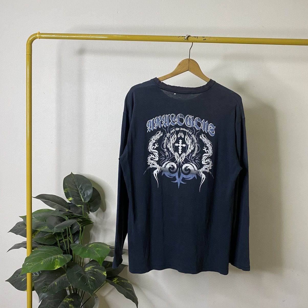 If Six Was Nine Sideway Affliction Cyber Gothic Punk Grunge Distressed LS Size US L / EU 52-54 / 3 - 1 Thumbnail