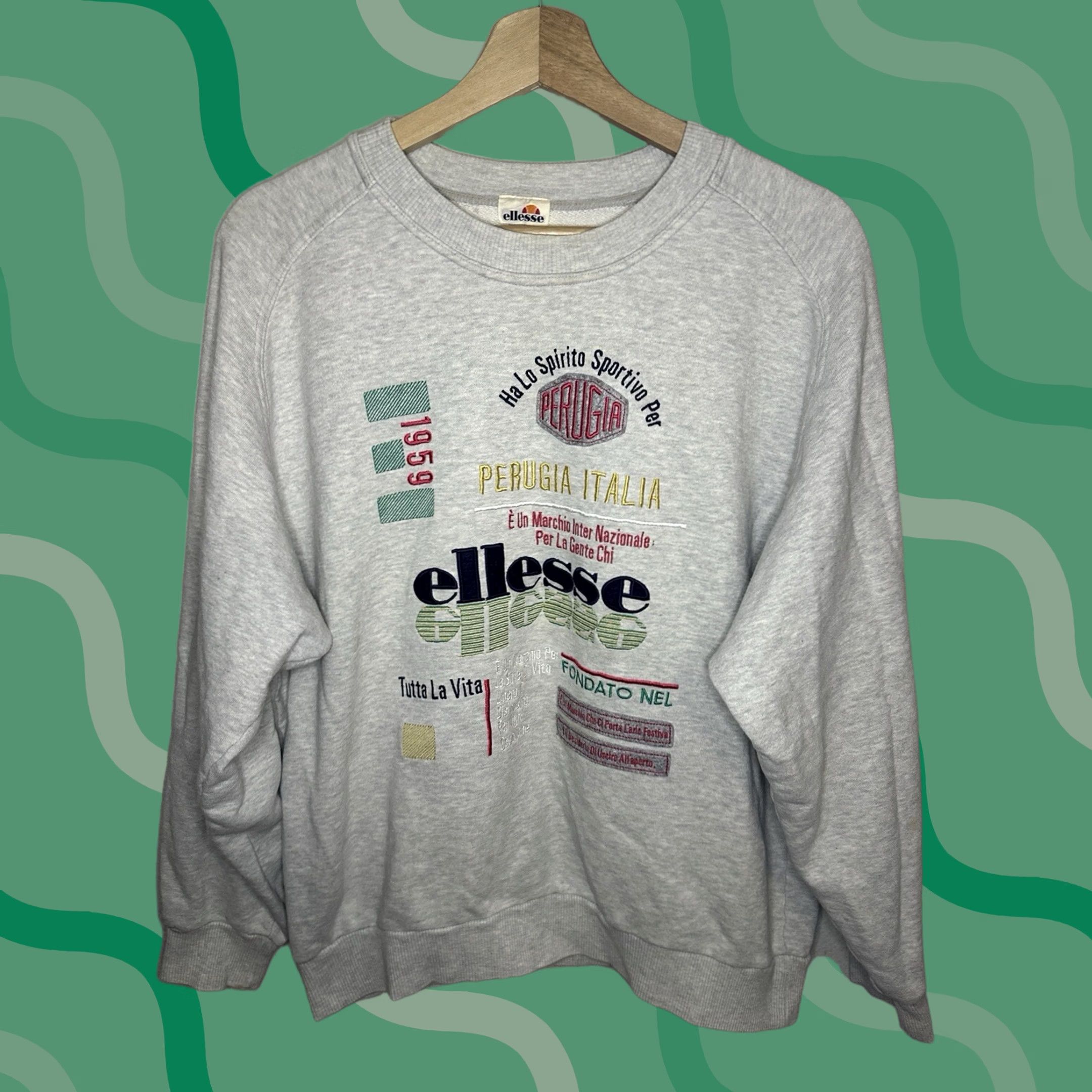 Ellesse VINTAGE Ellesse Sweatshirt Mens L Pullover Crewneck 90s Gray Designer Preppy Size US L / EU 52-54 / 3 - 1 Thumbnail