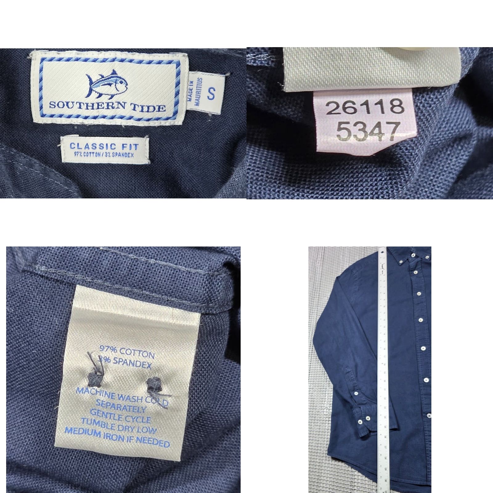 Southern Tide Southern Tide Mens Size S Blue Classic Fit Oxford Button Up Long Sleeve Shirt Size US S / EU 44-46 / 1 - 8 Thumbnail