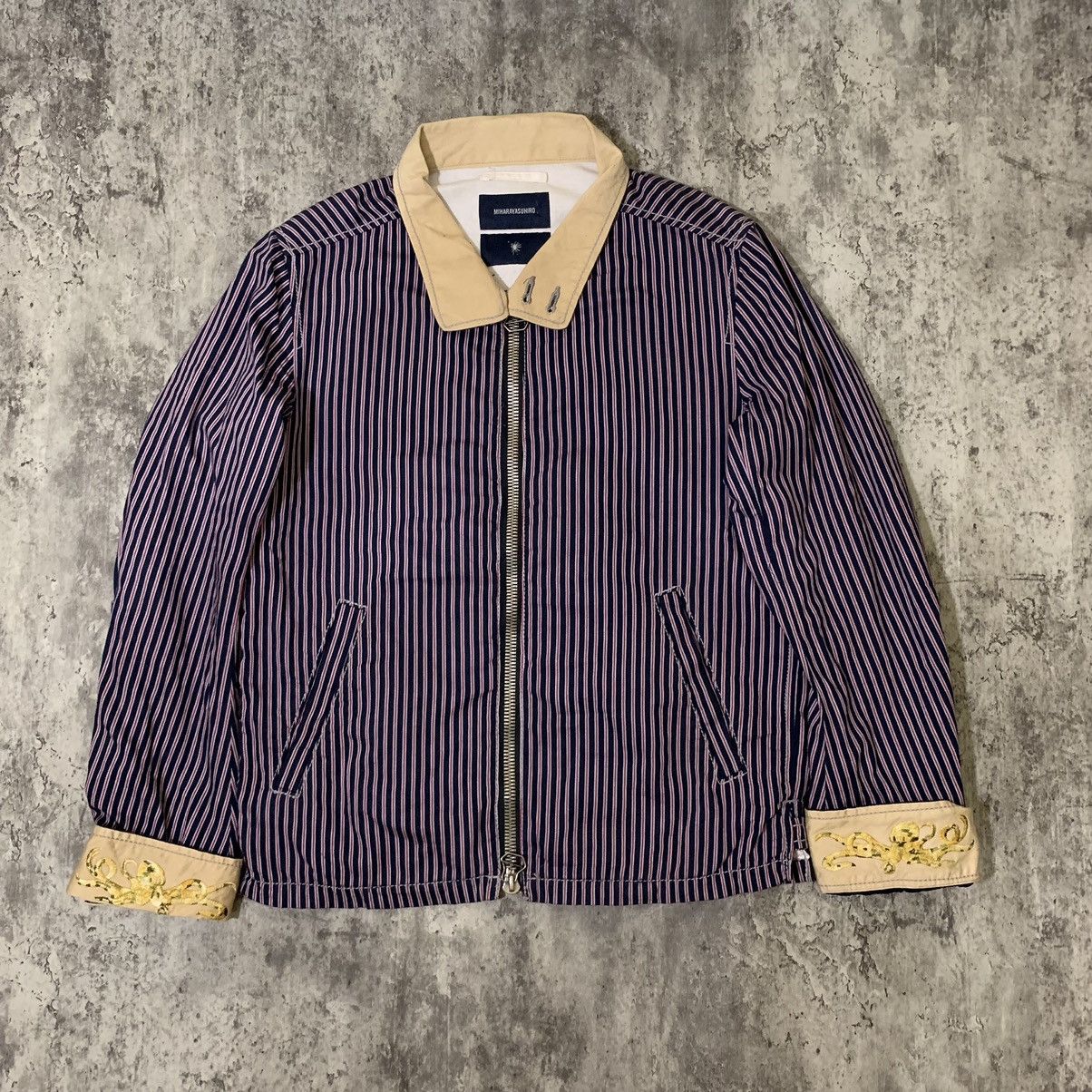 image of Maison Mihara Yasuhiro x Miharayasuhiro Mihara Yasuhiro Hickory Jacket in Hickory Stripe (Size Larg
