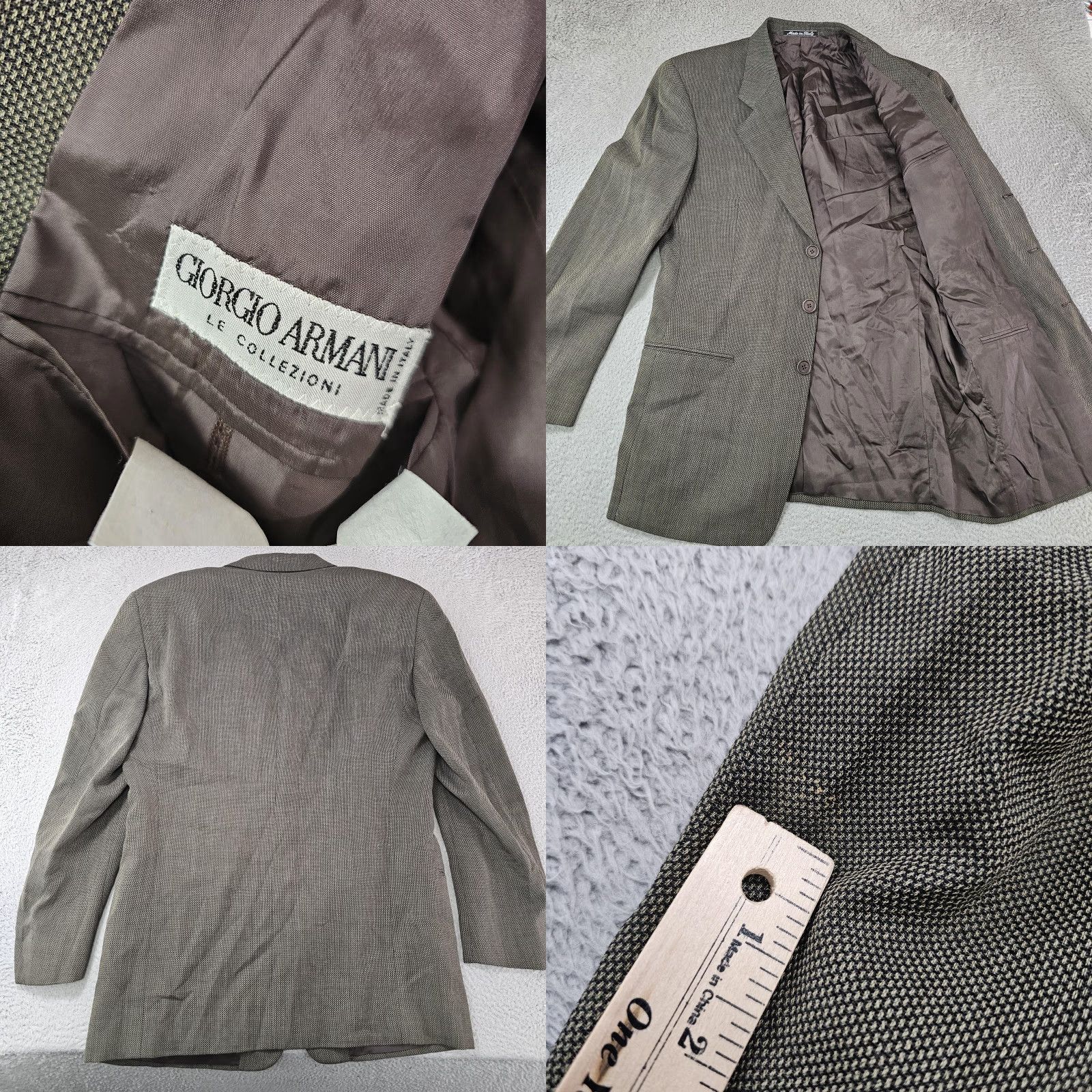 Giorgio Armani Giorgio Armani Le Collezioni Blazer Mens 42R Brown Wool Sport Coat Single-Breasted 3-Button Notch Lapel Made in Italy Size 42R - 8 Thumbnail
