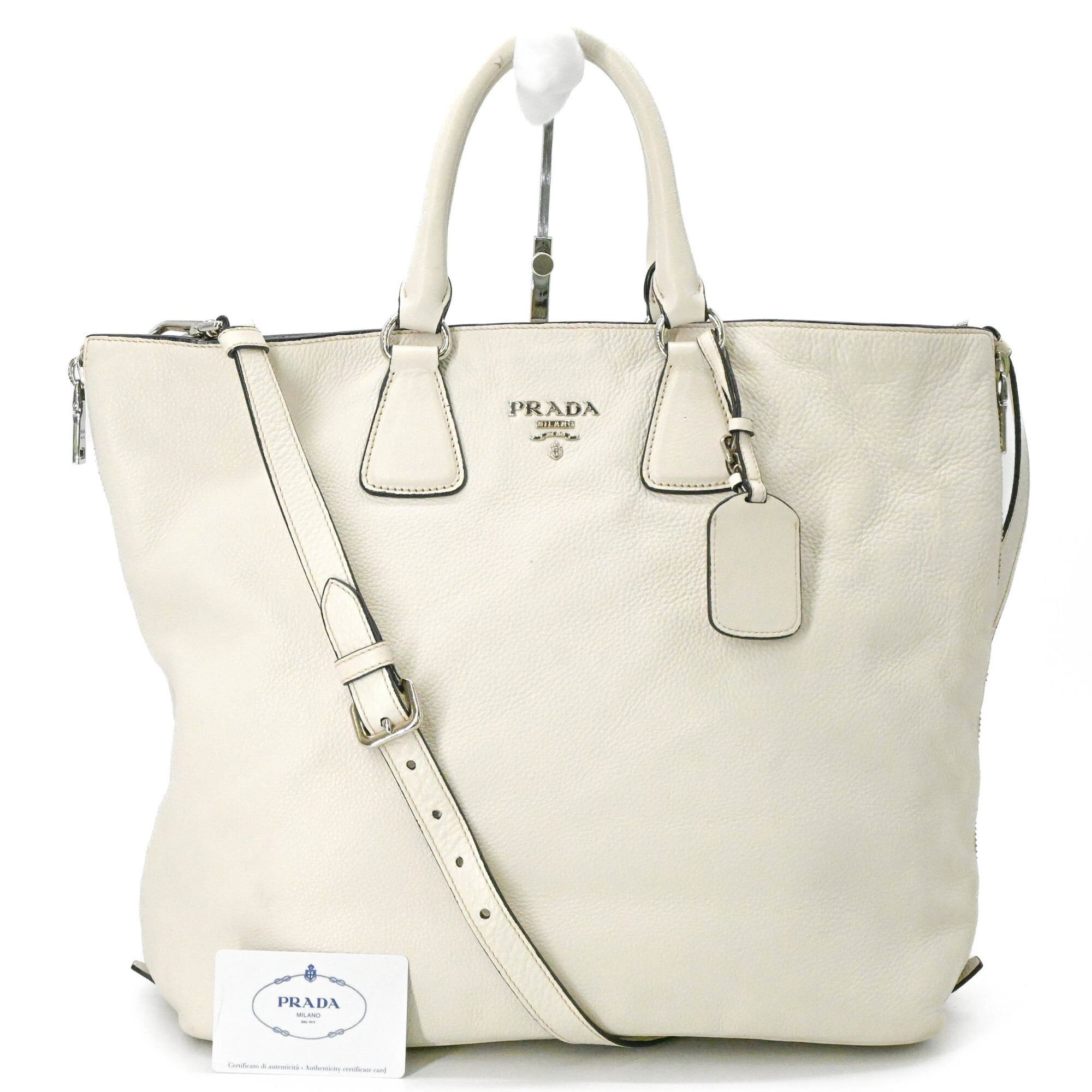 Prada Prada Tote Bag Shoulder Side Leather Men's Women's White BN2419 Size ONE SIZE - 1 Thumbnail