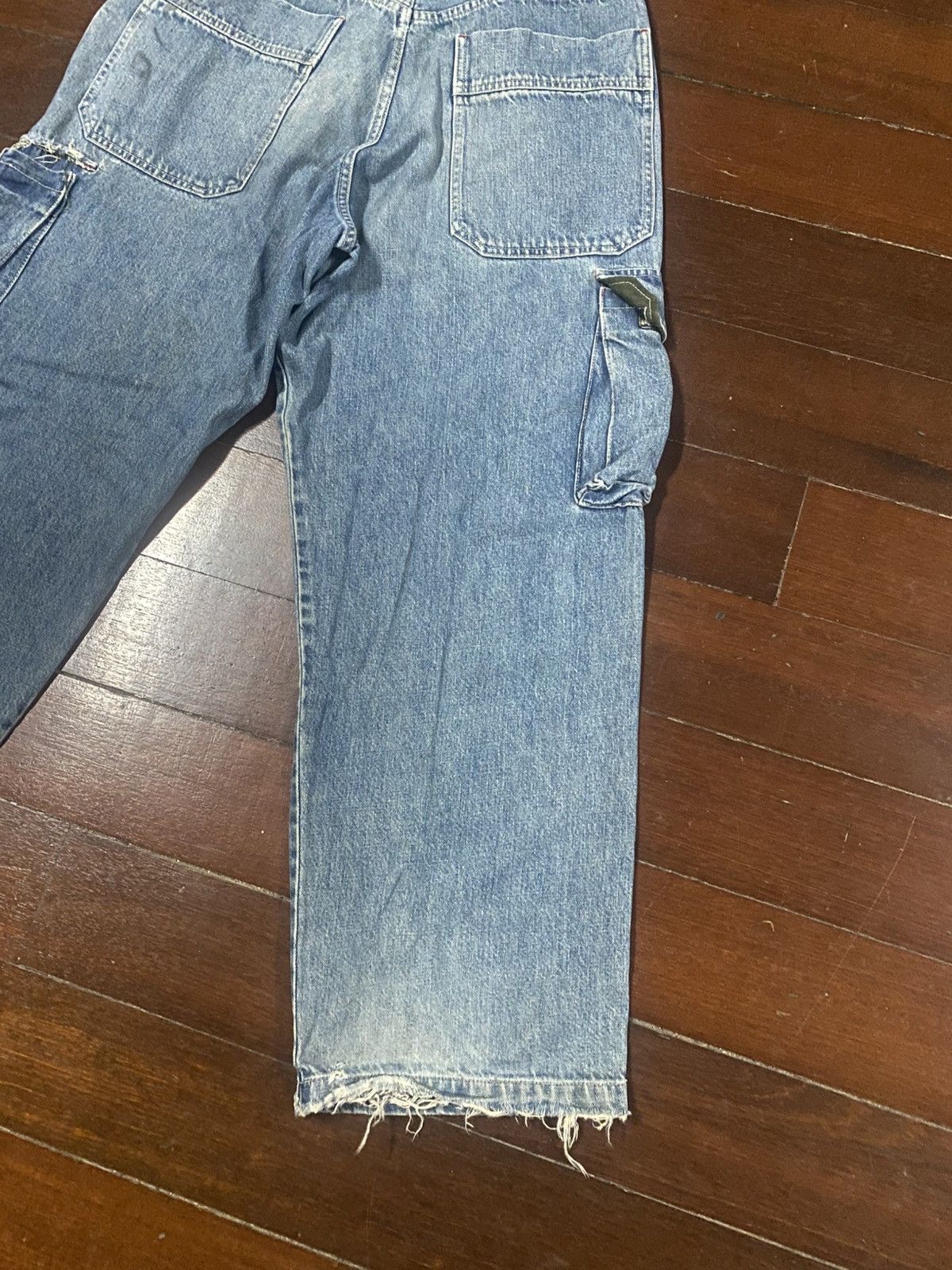 Japanese Brand Hawaiian Piko Jeans Cargo baggy distressed wide leg Size US 35 - 14 Thumbnail