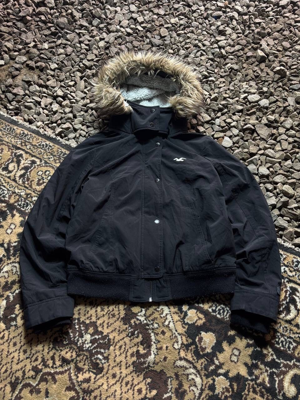 Pre-owned Hysteric Glamour X If Six Was Nine Y2k Fur Avant Garde Ifsixwasnine Style Vintage Bomber Jacket In Black
