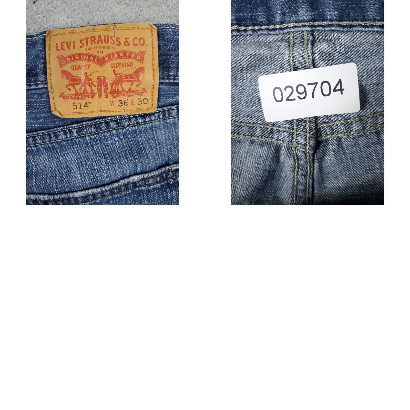Levi's Levis 514 Jeans Mens 36x30 Blue Straight Leg Denim Pants Size US 36 / EU 52 - 8 Thumbnail
