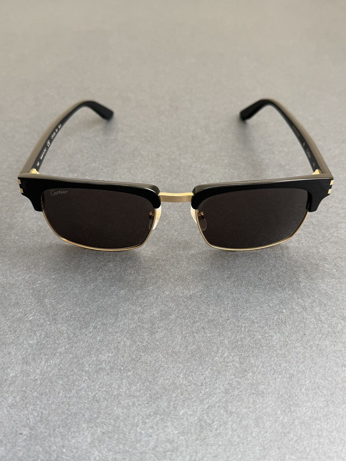 Cartier Cartier Black Square Acetate Metal Frame Sunglasses Size ONE SIZE - 2 Thumbnail