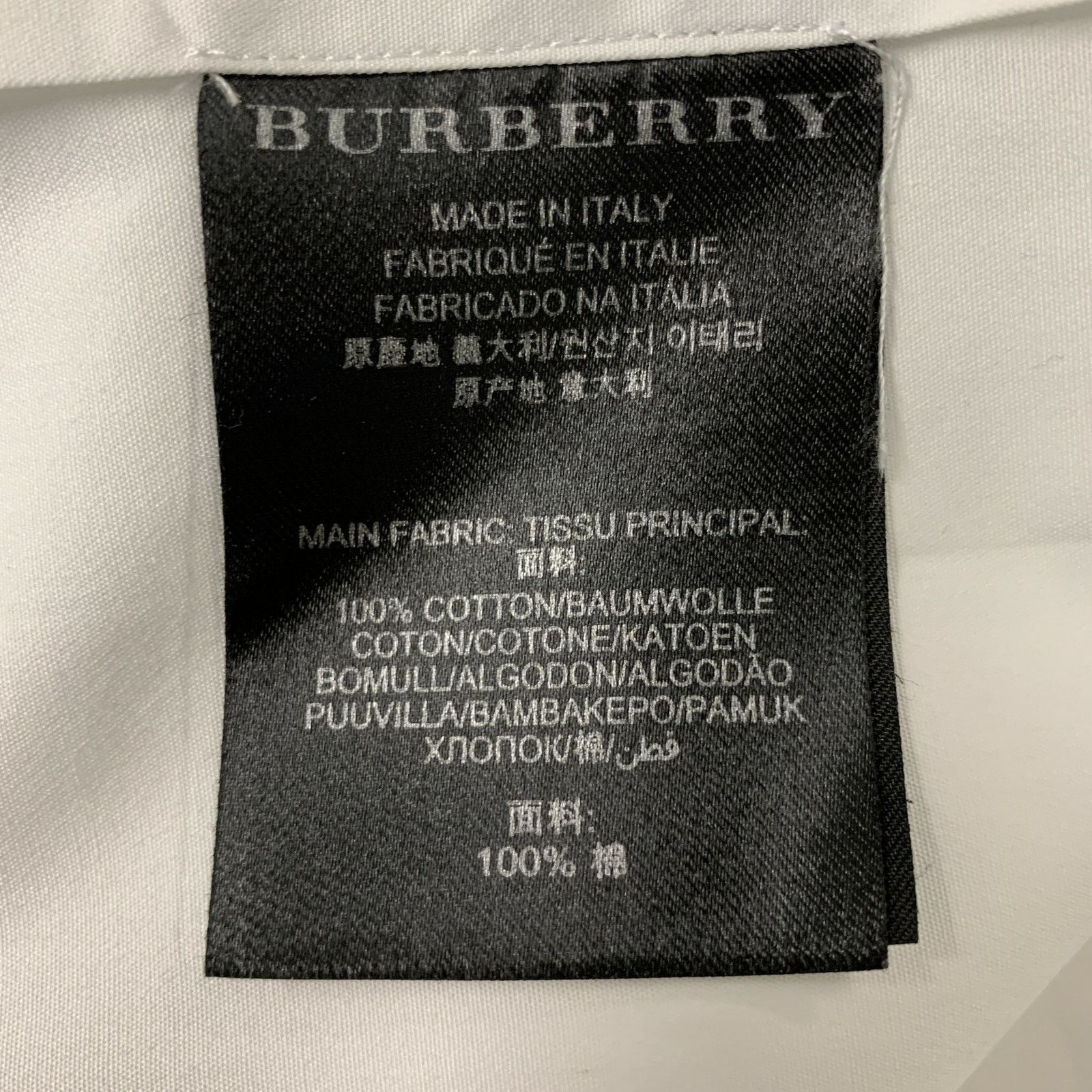 Burberry Prorsum Size 38 White Solid Cotton One pocket Long Sleeve Shirt Size US S / EU 44-46 / 1 - 5 Thumbnail