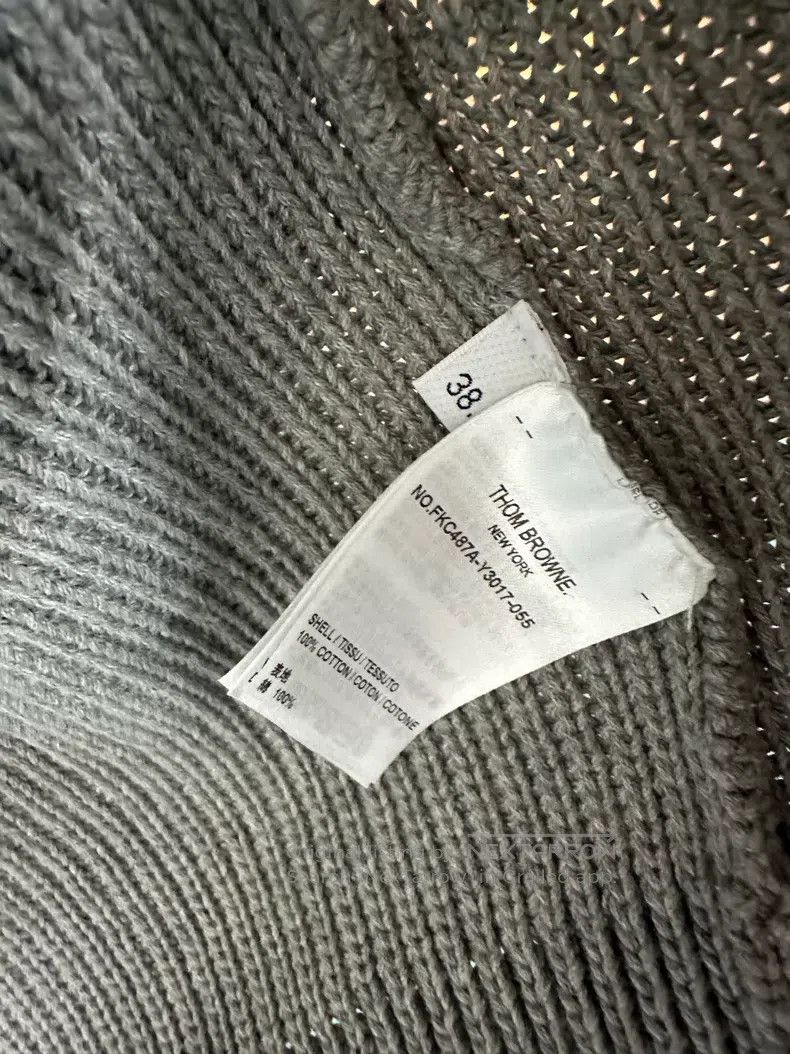 Thom Browne Thom Browne Grey Classic Four Stripe Knit Cardigan Size XS / US 0-2 / IT 36-38 - 3 Thumbnail