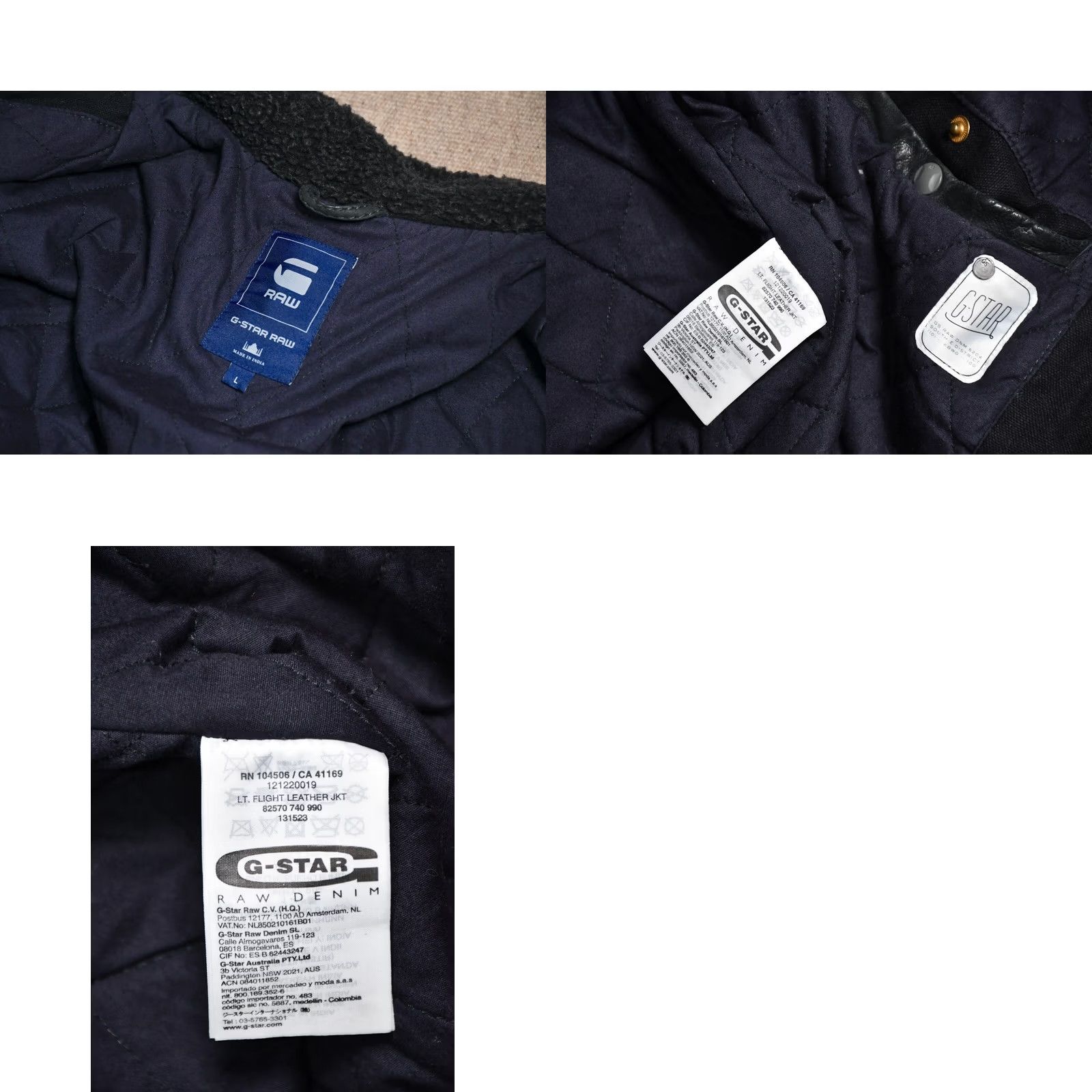 G-Star G-Star LT. Flight Leather Jacket Mens L - Leather Jacket - Size L - 100% Leather - Vintage: No - Gray Not Specified? Size US L / EU 52-54 / 3 - 9 Thumbnail