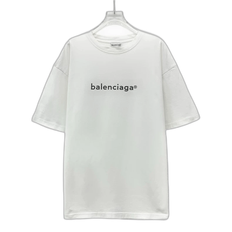 Balenciaga Balenciaga White Logo Print Cotton TShirt-2506 Size M / US 6-8 / IT 42-44 - 1 Thumbnail
