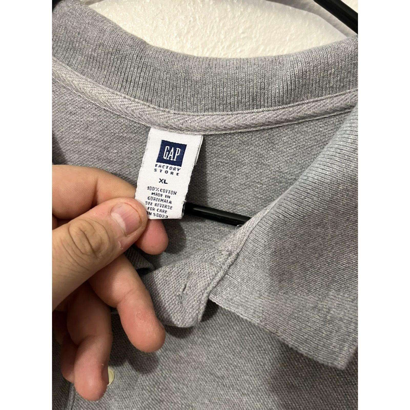 Gap VINTAGE GAP Polo Shirt Men’s Gray 100% Cotton Size XL Short Sleeve Collared Solid Size US XL / EU 56 / 4 - 3 Thumbnail