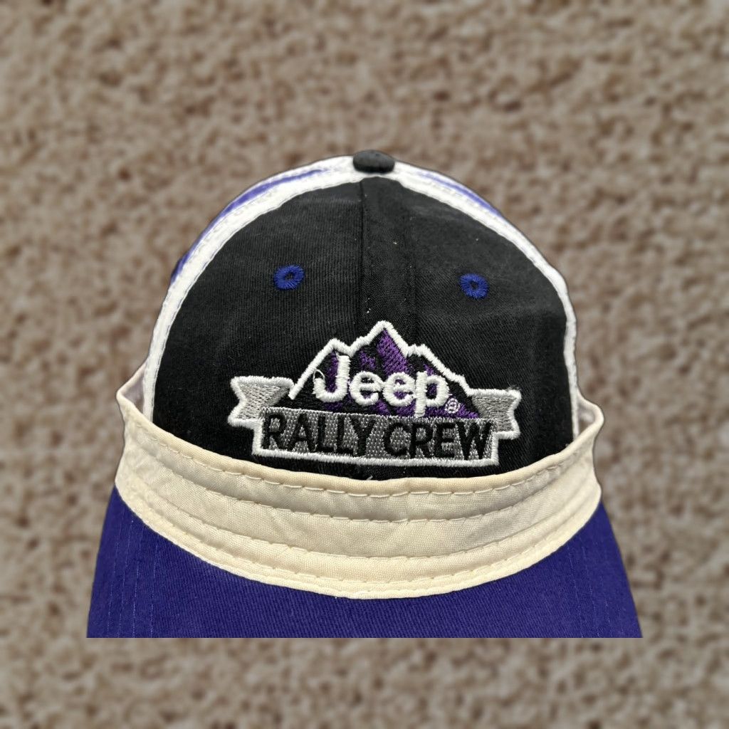 Jeep VINTAGE Jeep Rally Hat Cap Strap Back Adult One Size Purple Cotton Inside Out Y2K Size ONE SIZE - 1 Thumbnail