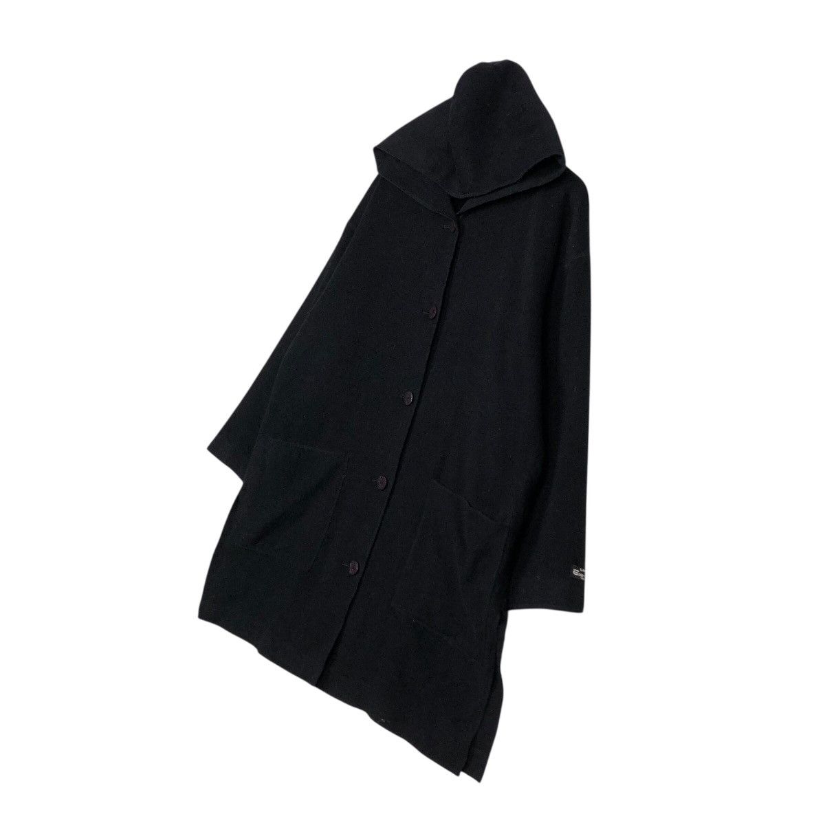 Japanese Brand S.I.B Experimental Hooded Overcoat — Black Avant-Garde Drape Size US M / EU 48-50 / 2 - 3 Thumbnail