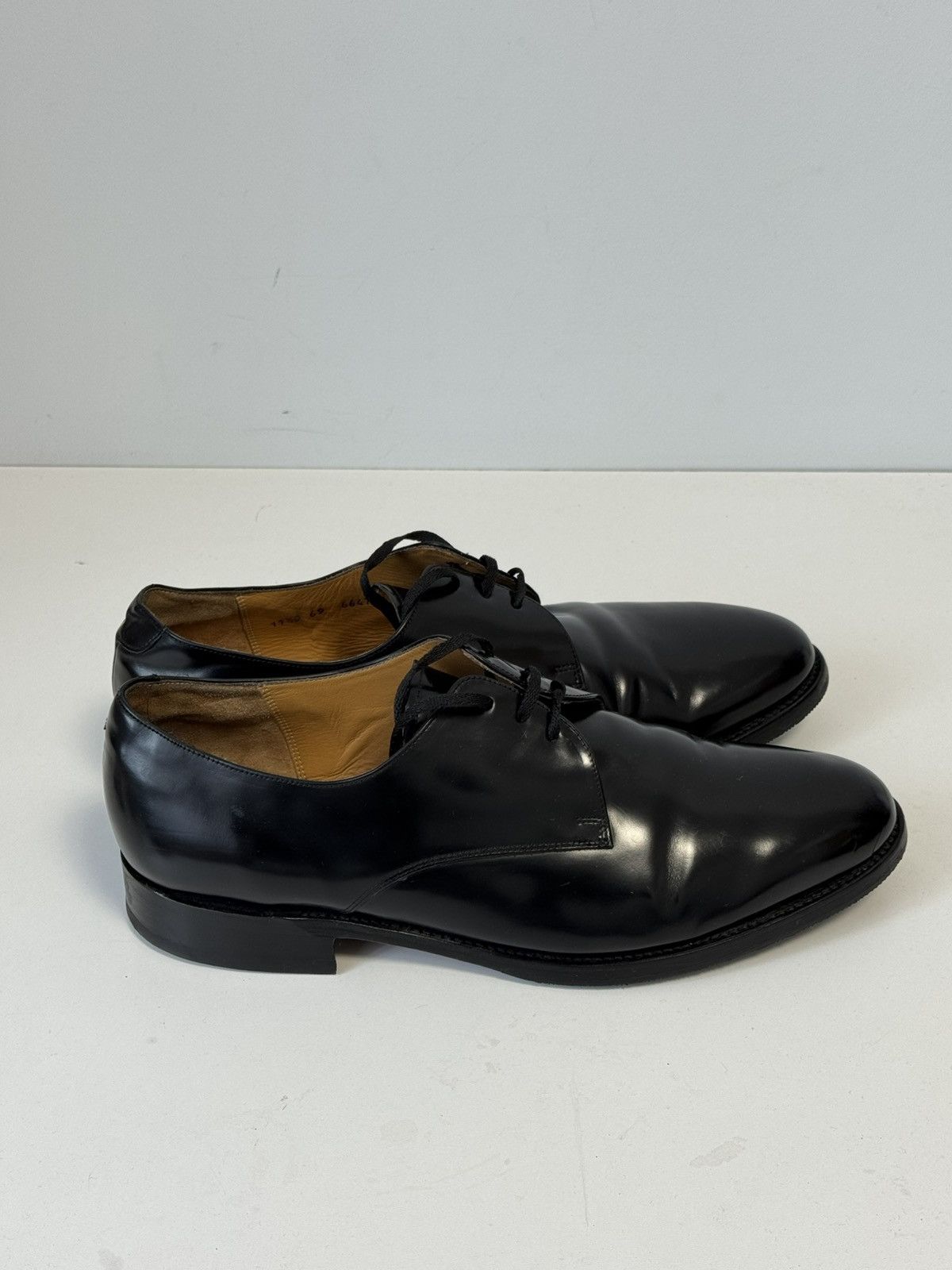 Barker Barker England Black Leather Derby Dress Shoes Size 11.5 Size US 11.5 / EU 44-45 - 9 Thumbnail