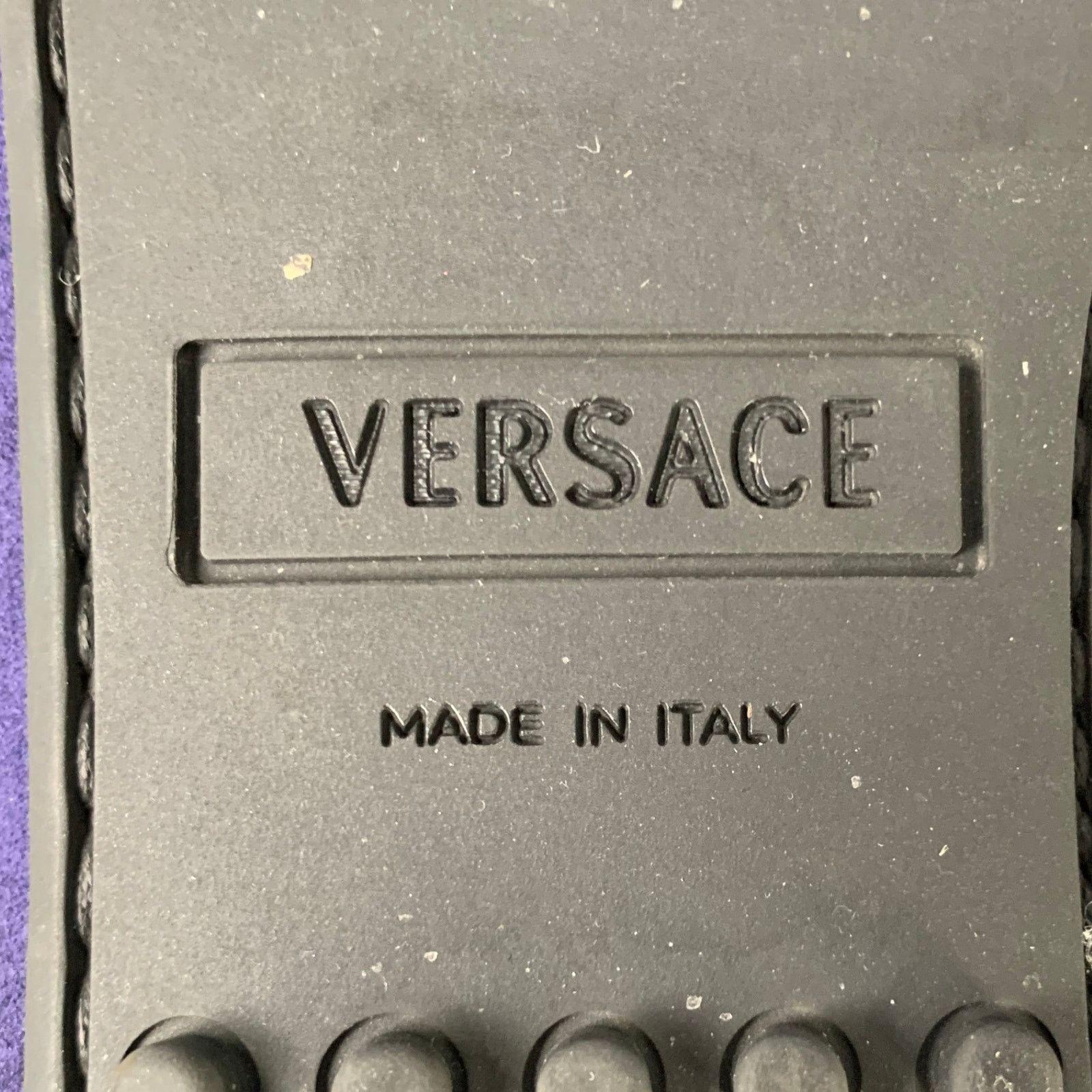 Versace VERSACE Bluette Oro- Purple Textured Suede Drivers Loafers Size US 8 / EU 41 - 9 Thumbnail